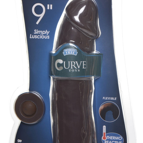 Silexpan Dark Hypoallergenic Silicone Dildo - 9 Inch