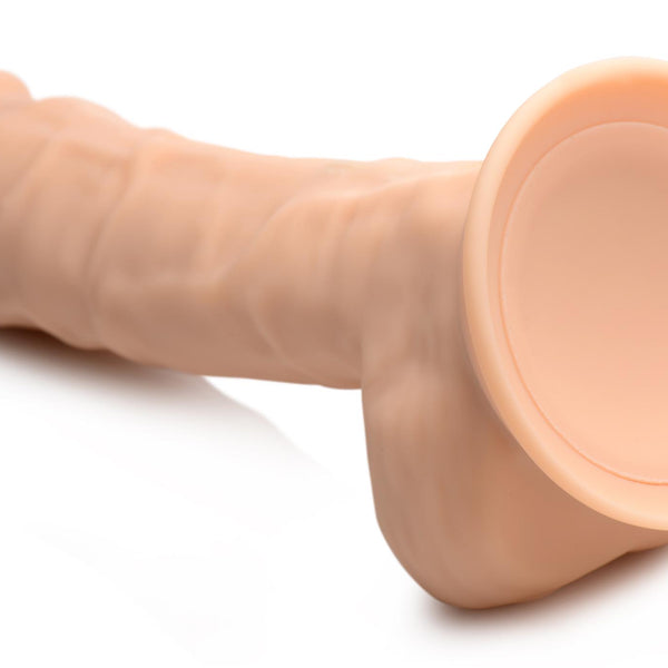 8 Inch Silexpan Hypoallergenic Silicone Vibrating Dildo - Light