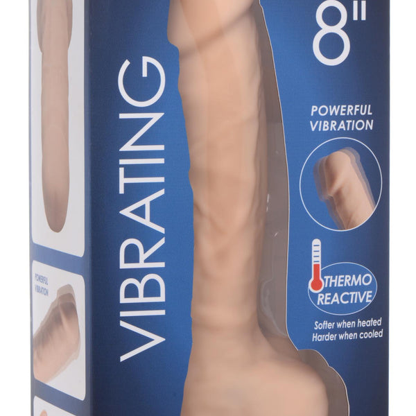 8 Inch Silexpan Hypoallergenic Silicone Vibrating Dildo - Light
