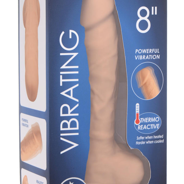 8 Inch Silexpan Hypoallergenic Silicone Vibrating Dildo - Medium