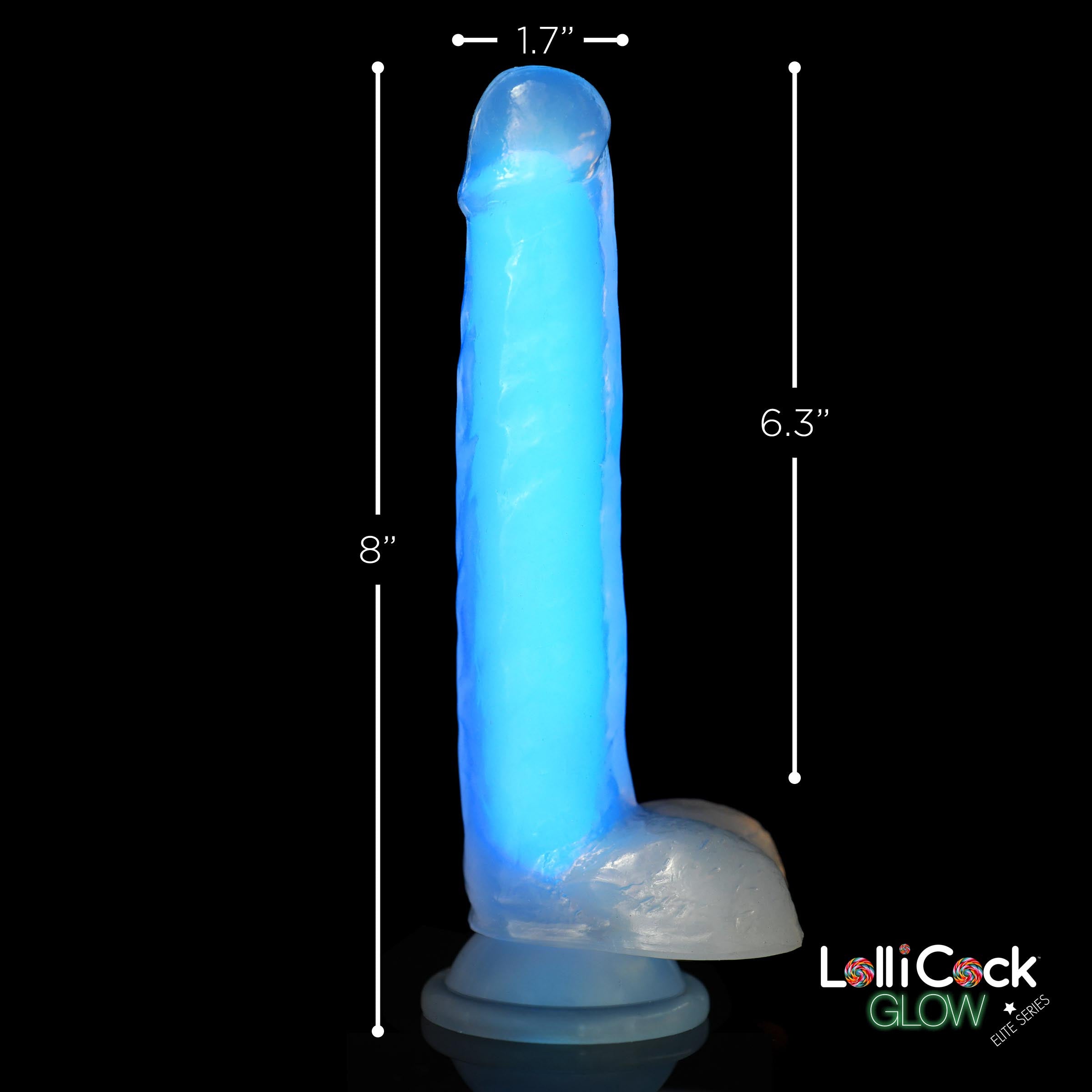 7 Inch Glow-in-the-Dark Silicone Dildo with Balls -