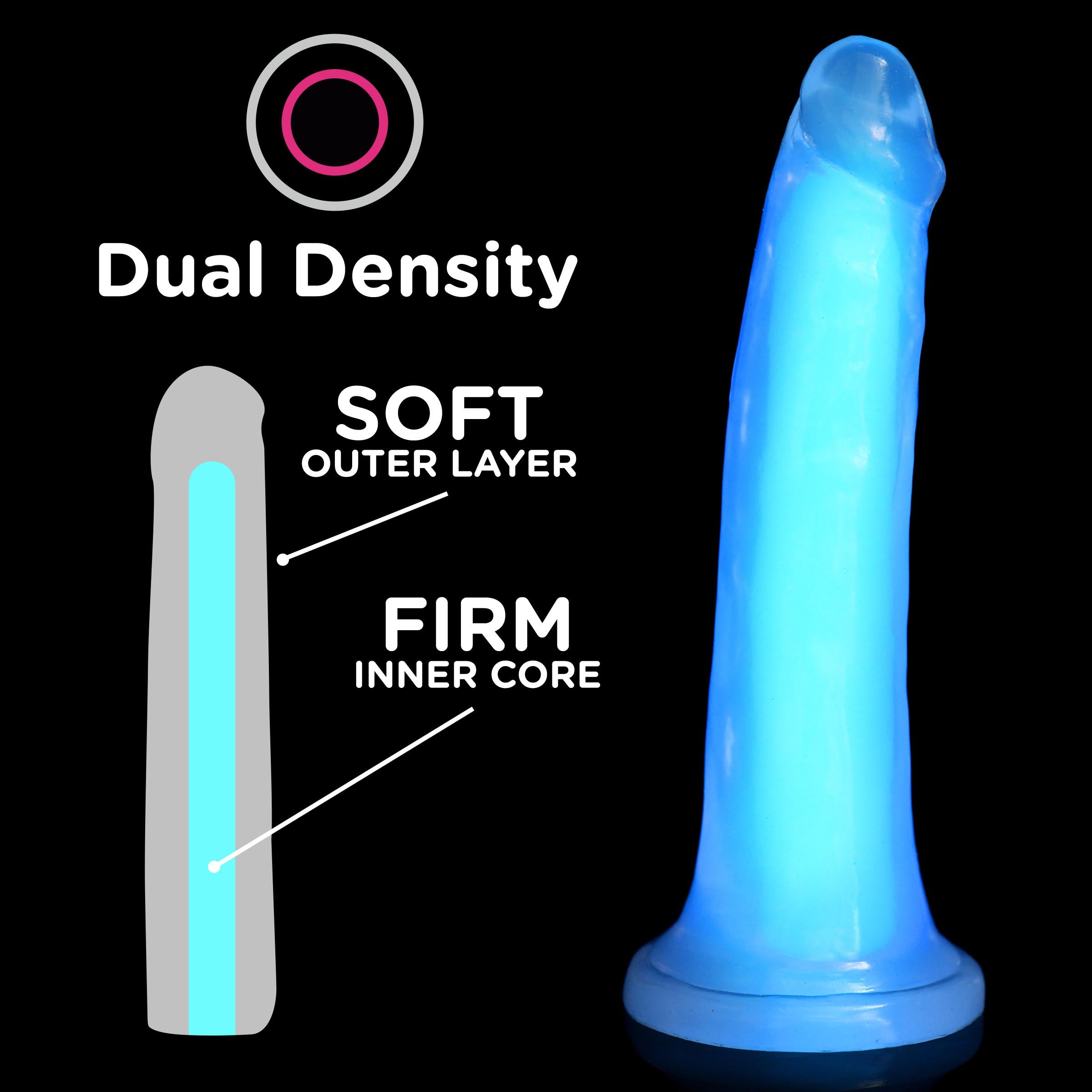 7 Inch Glow-in-the-Dark Silicone Dildo -