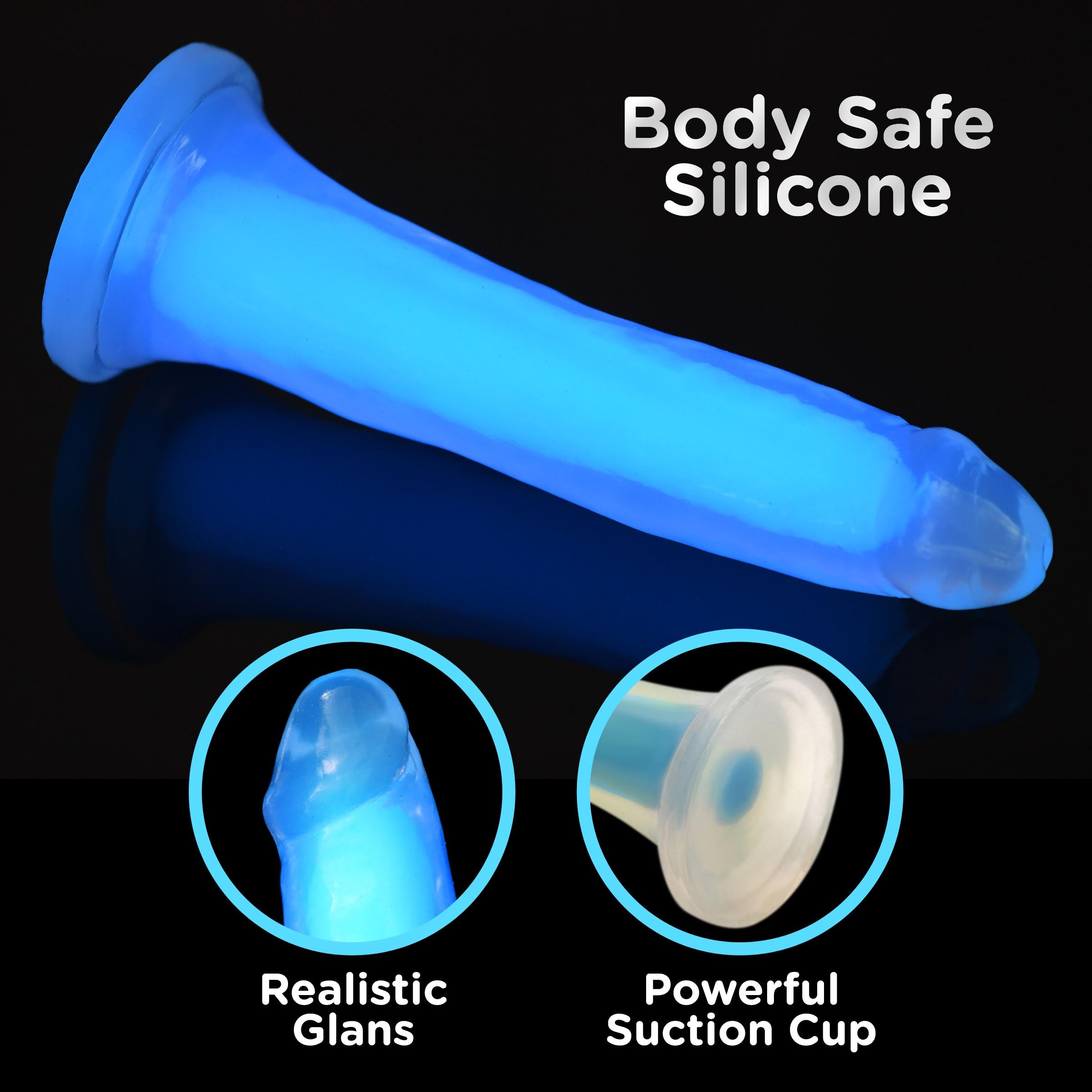 7 Inch Glow-in-the-Dark Silicone Dildo -