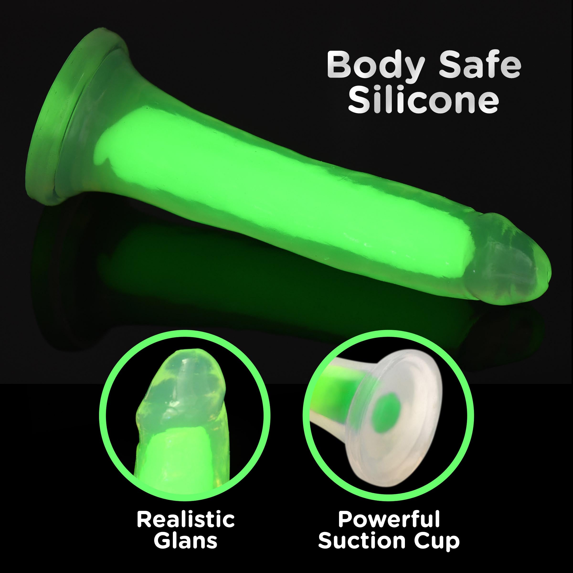 7 Inch Glow-in-the-Dark Silicone Dildo -