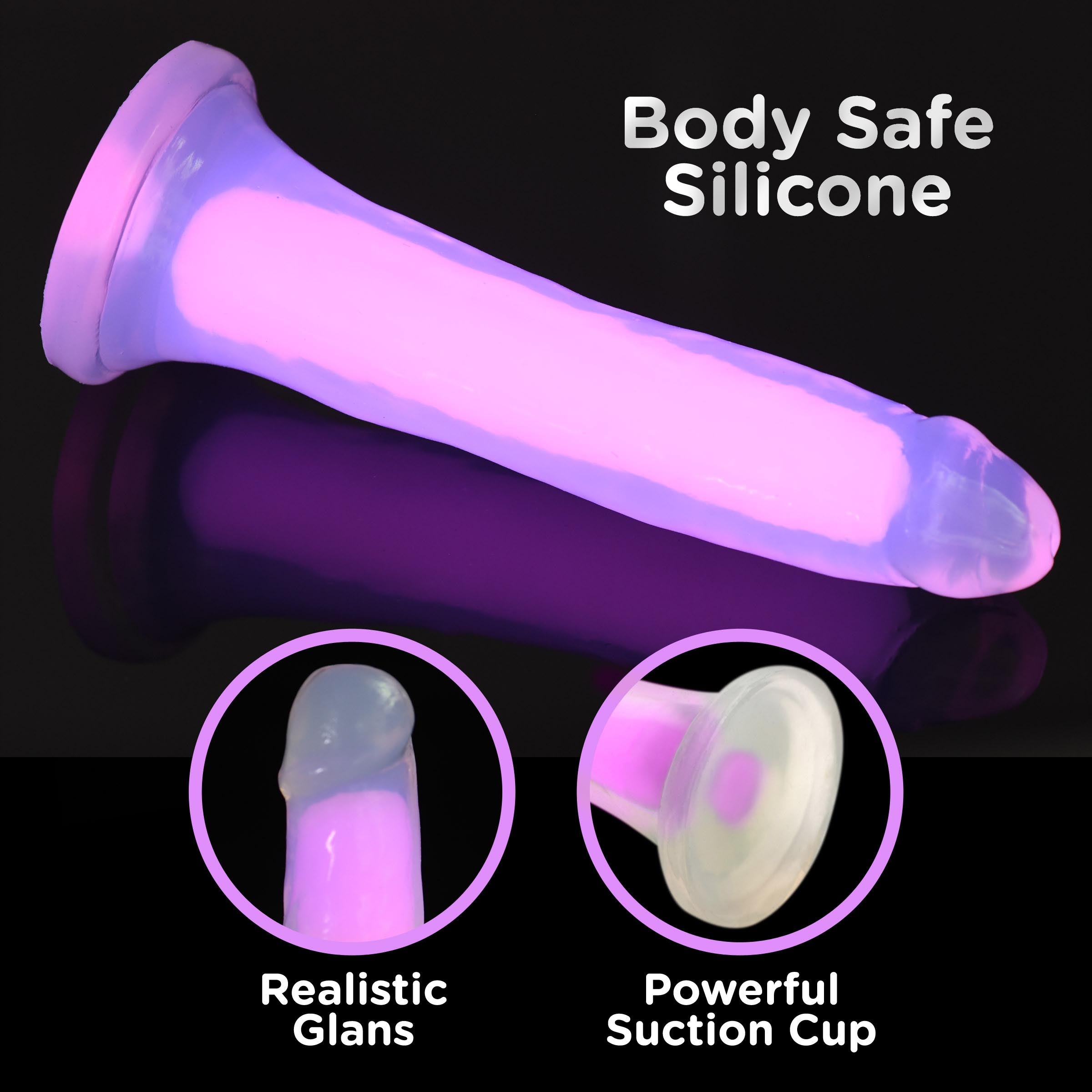 7 Inch Glow-in-the-Dark Silicone Dildo -