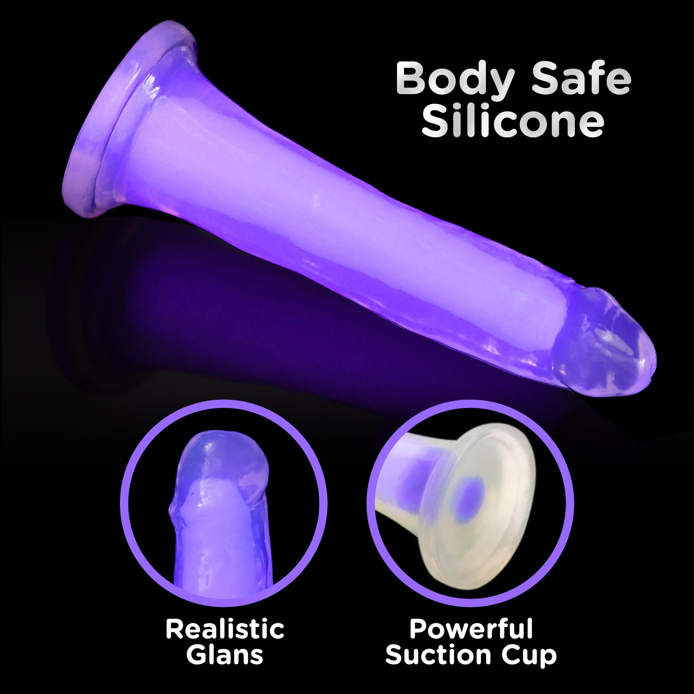 7 Inch Glow-in-the-Dark Silicone Dildo -