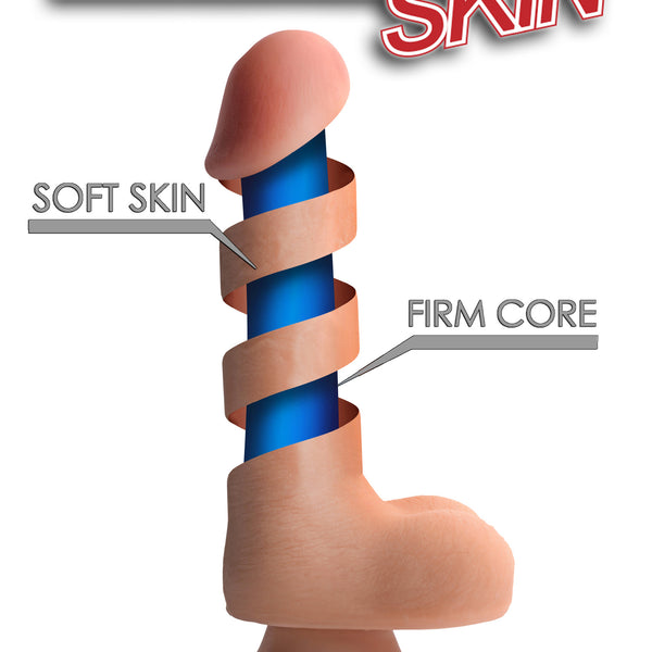 7 Inch Ultra Real Dual Layer Suction Cup Dildo- Dark Skin Tone