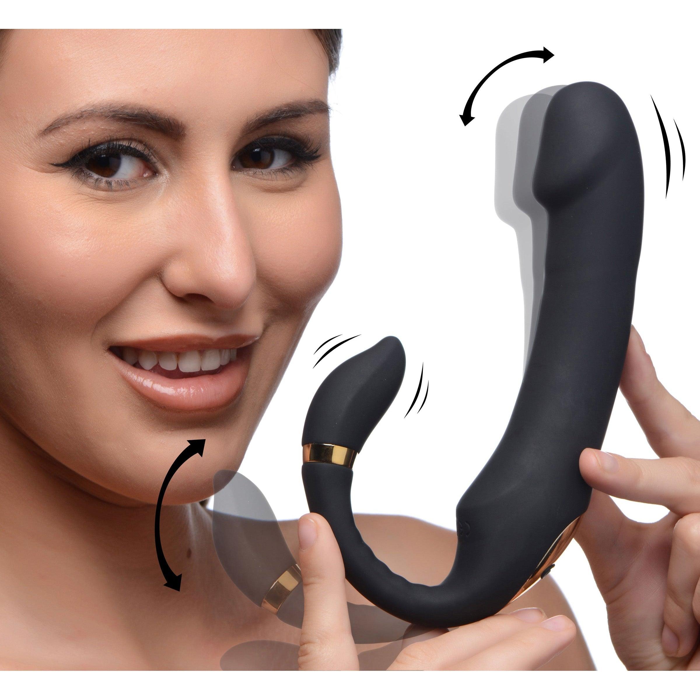 10X Pleasure Pose Come Hither Silicone Vibrator with Poseable Clit Stimulator