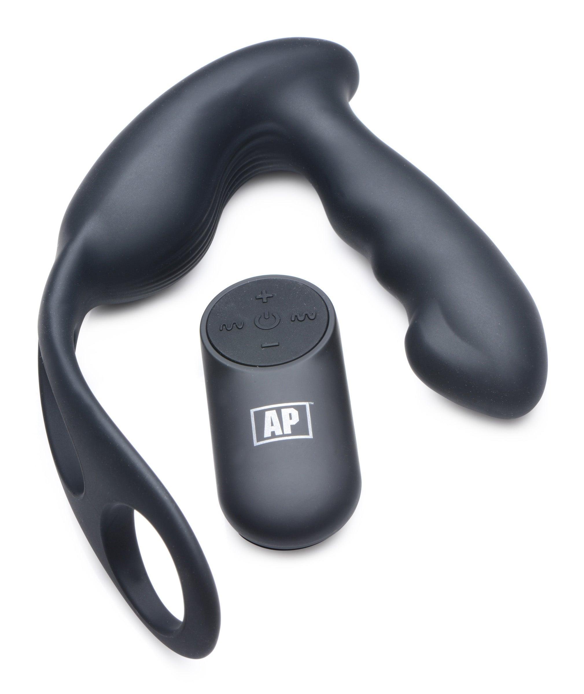 7X P-Strap Milking and Vibrating Prostate Stimulator with Cock and Ball Harness