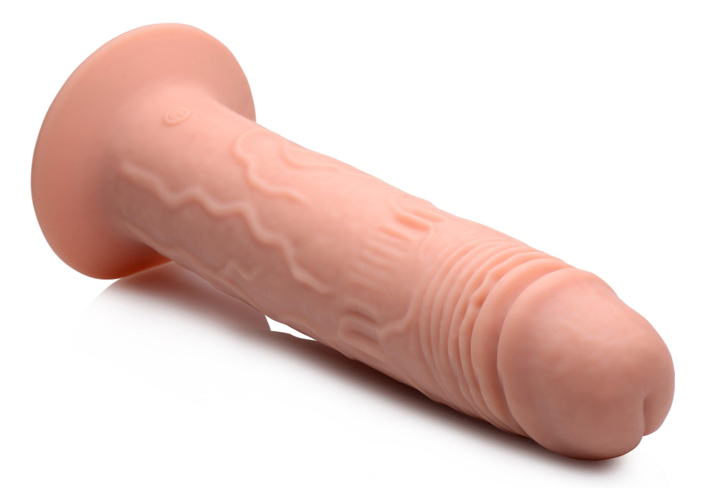 7X Remote Control Vibrating and Thumping Dildo - Dark