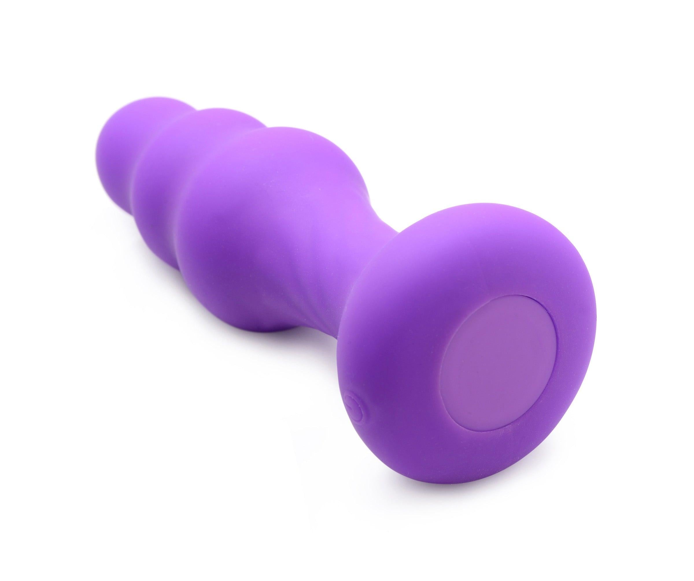 7X Slim Ribbed Thumping Silicone Anal Plug