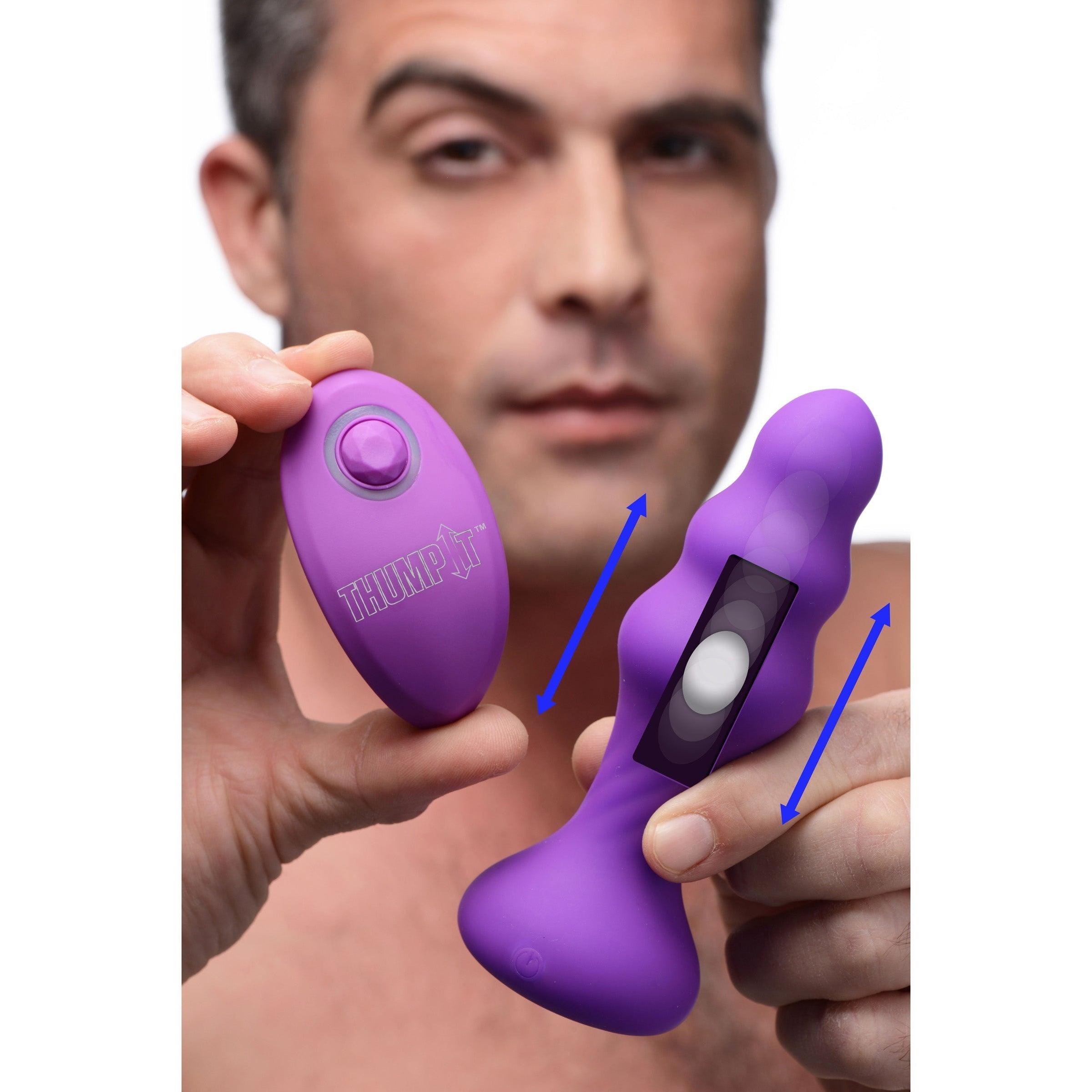 7X Slim Ribbed Thumping Silicone Anal Plug