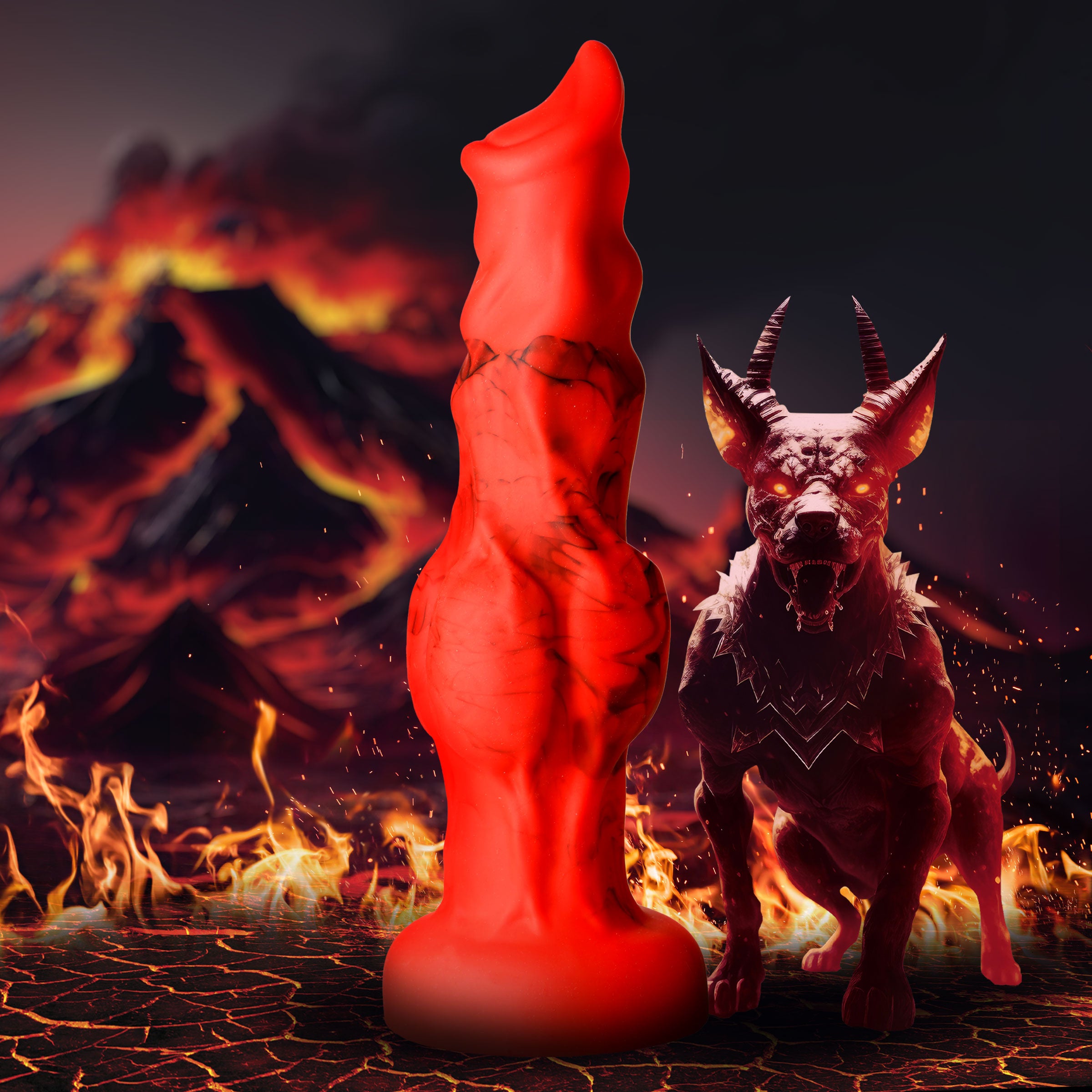 Fire Hound Silicone Dildo - Large