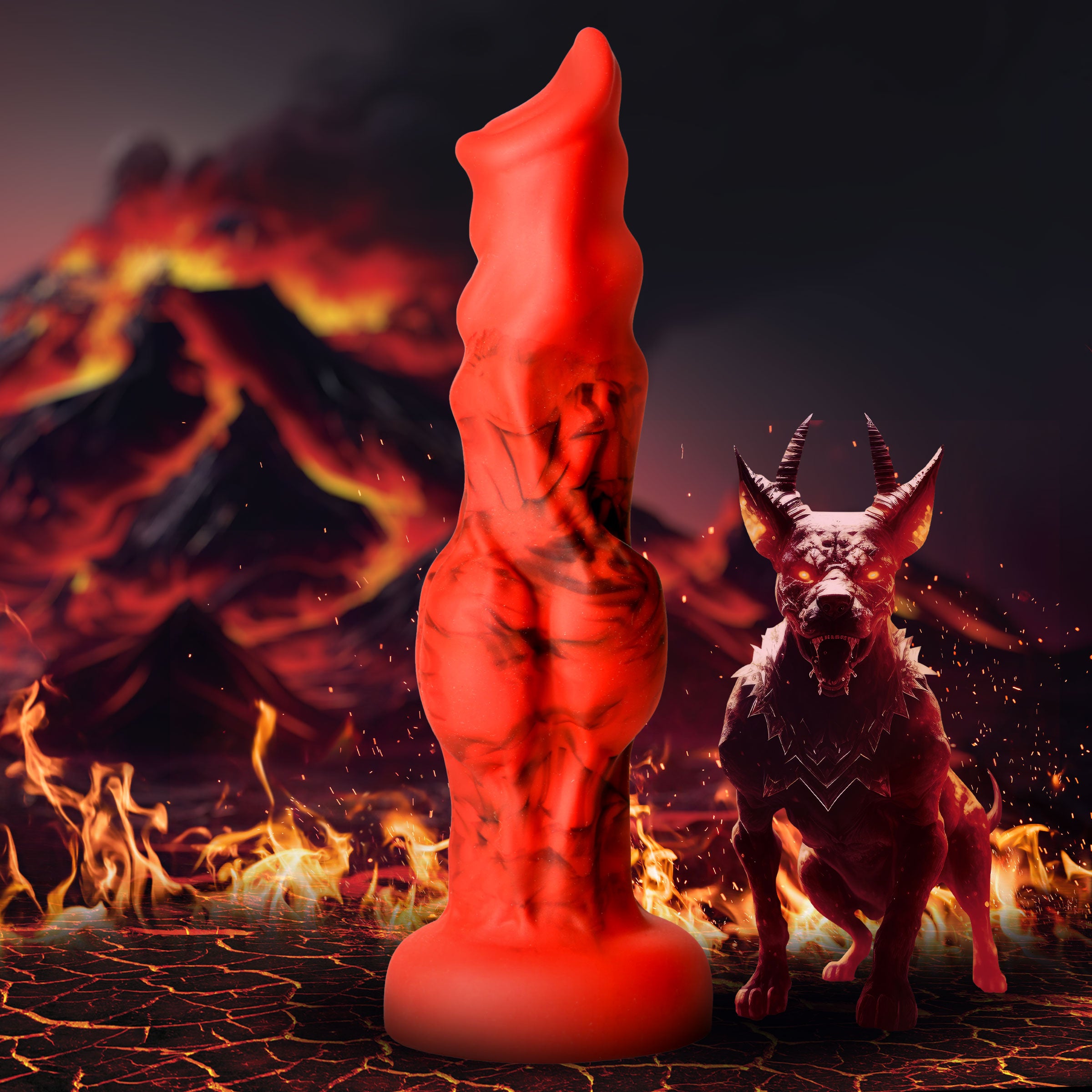 Fire Hound Silicone Dildo - Large