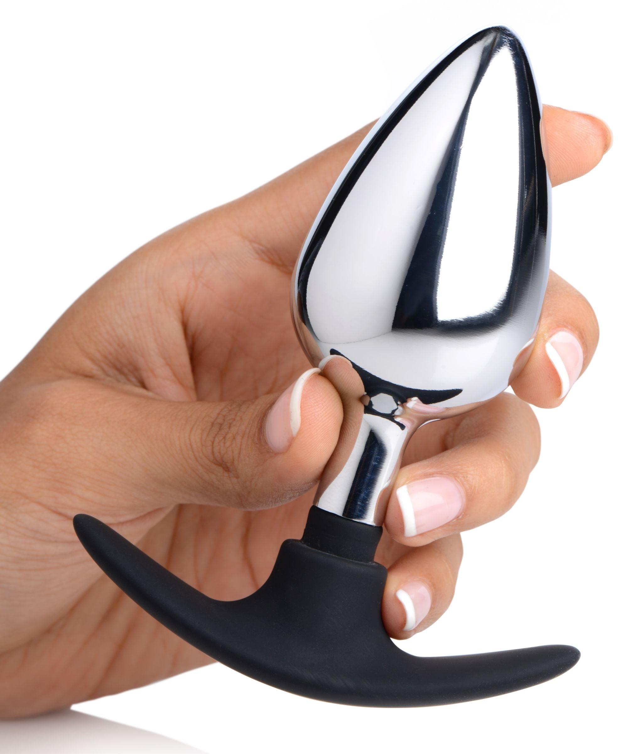 Dark Invader Metal and Silicone Anal Plug - Small