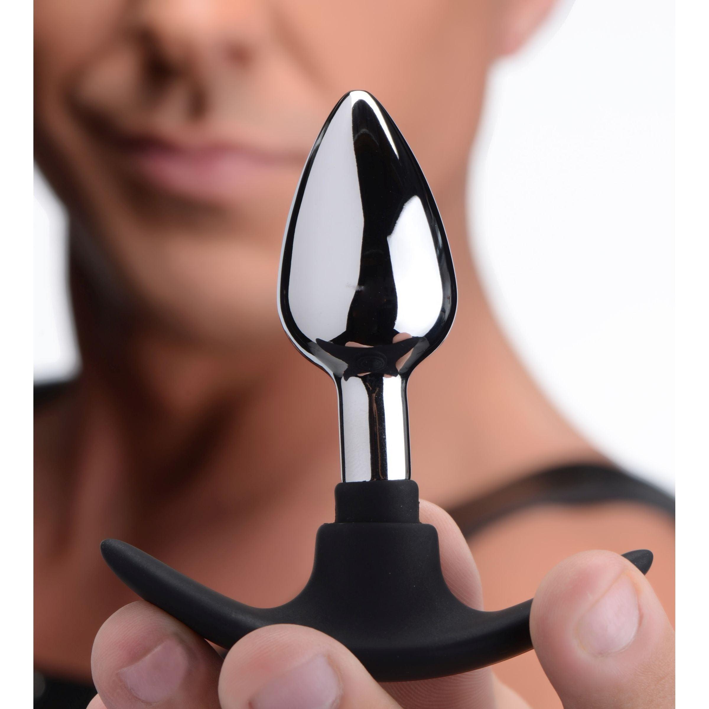 Dark Invader Metal and Silicone Anal Plug - Small