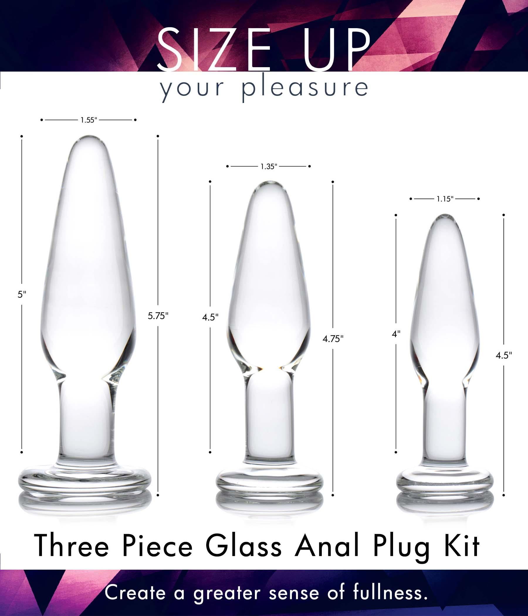 Dosha 3 Piece Glass Anal Plug Kit