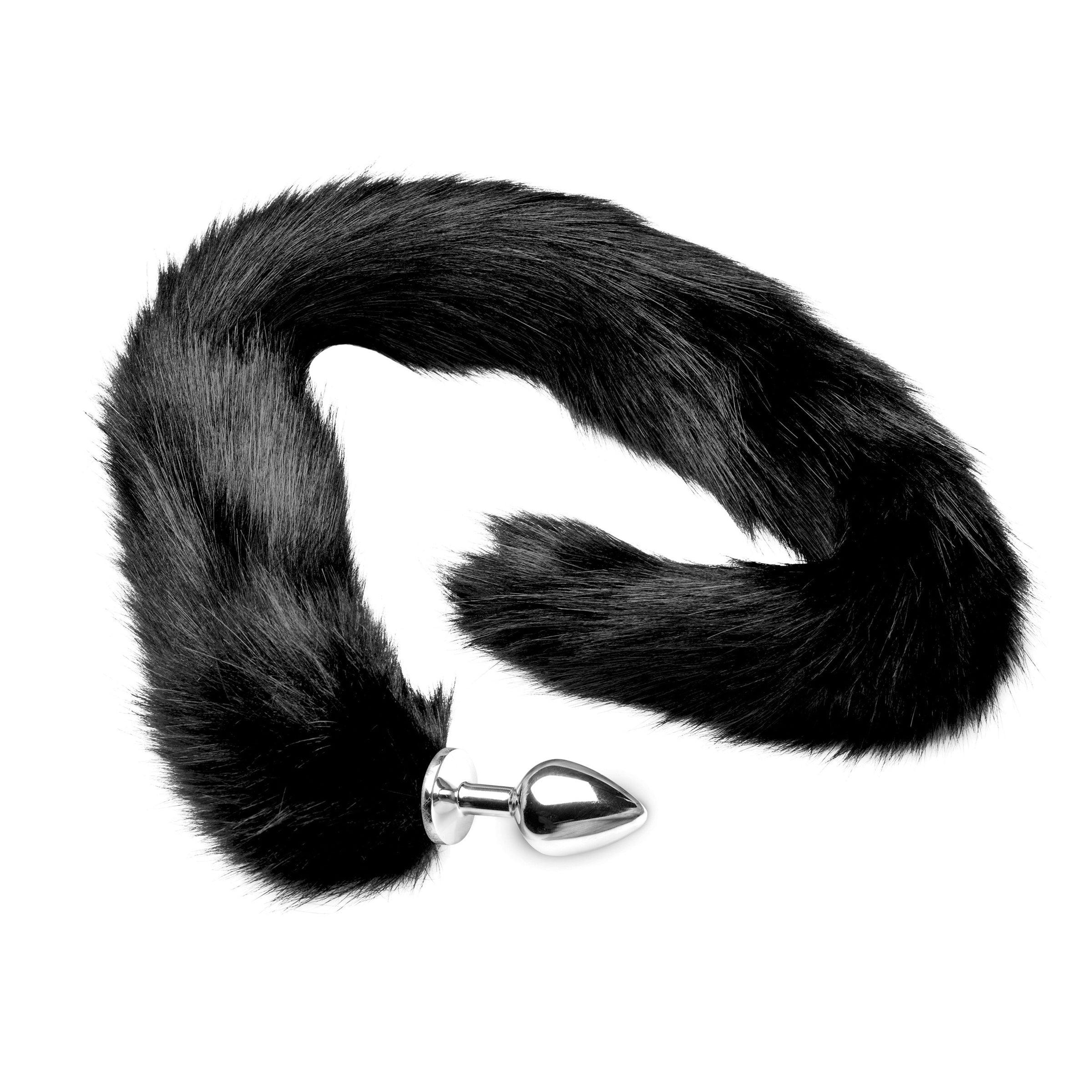 Extra Long Mink Tail Metal Anal Plug