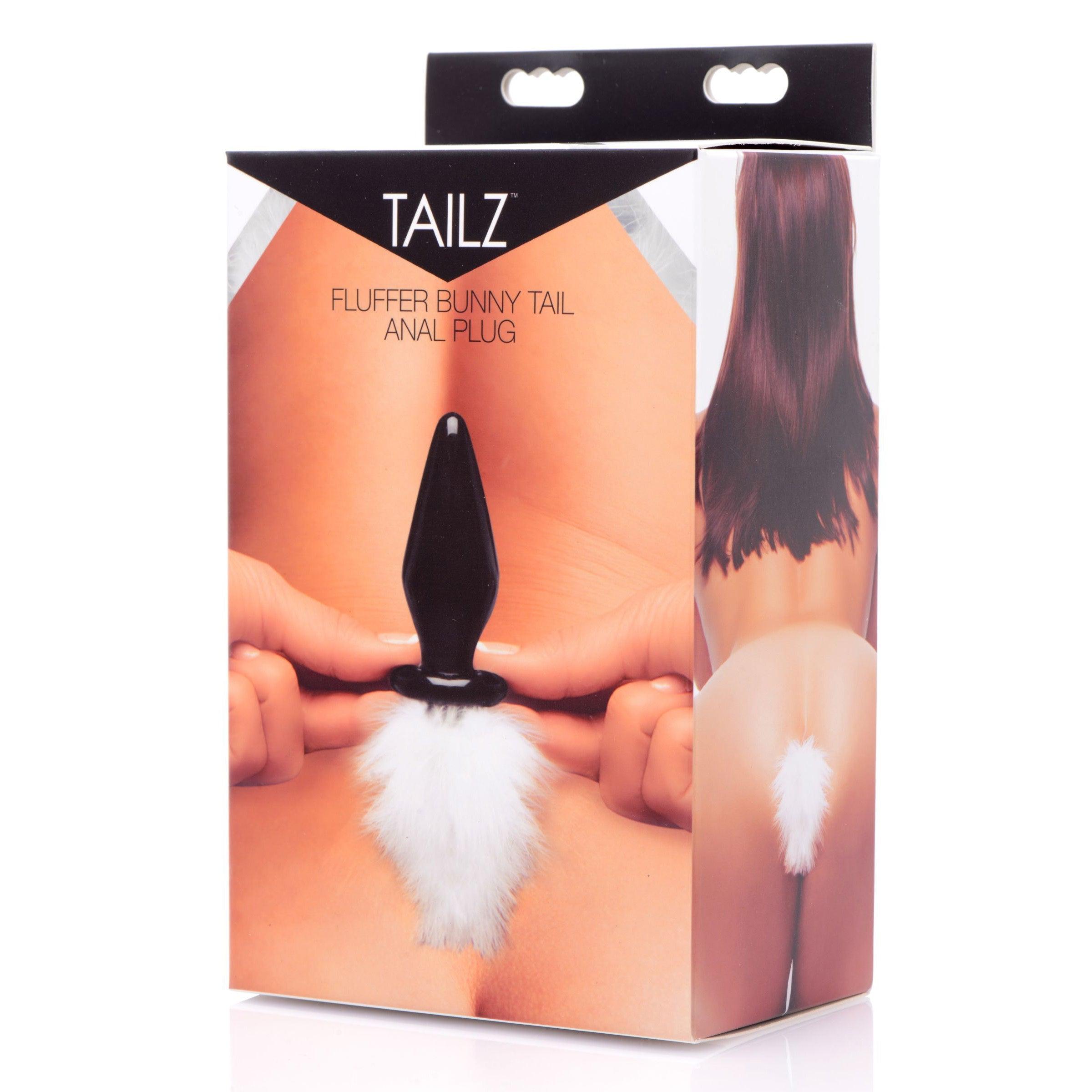 Fluffer Bunny Tail Glass Anal Plug