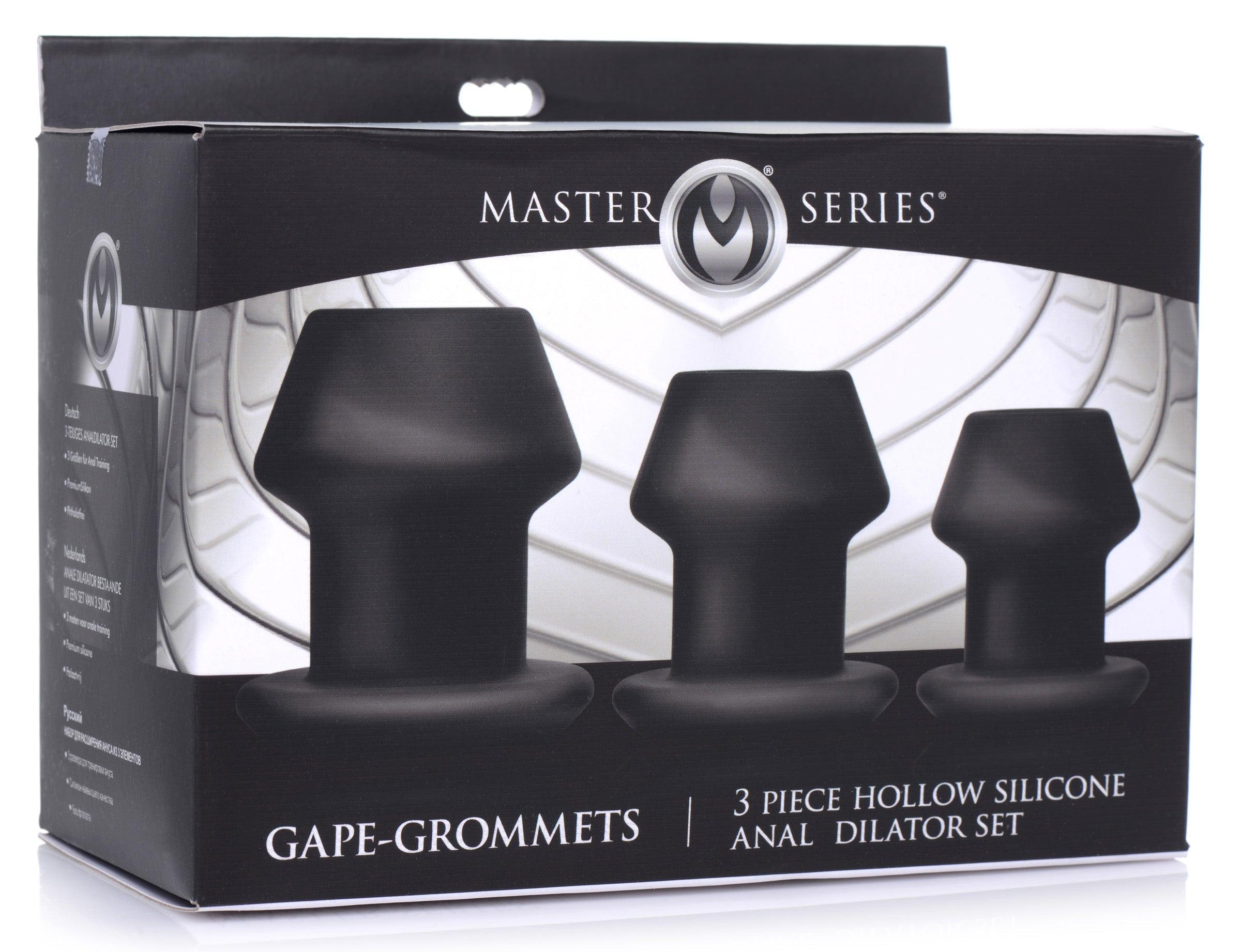 Gape-Grommets 3 Piece Hollow Silicone Anal Dilator Set