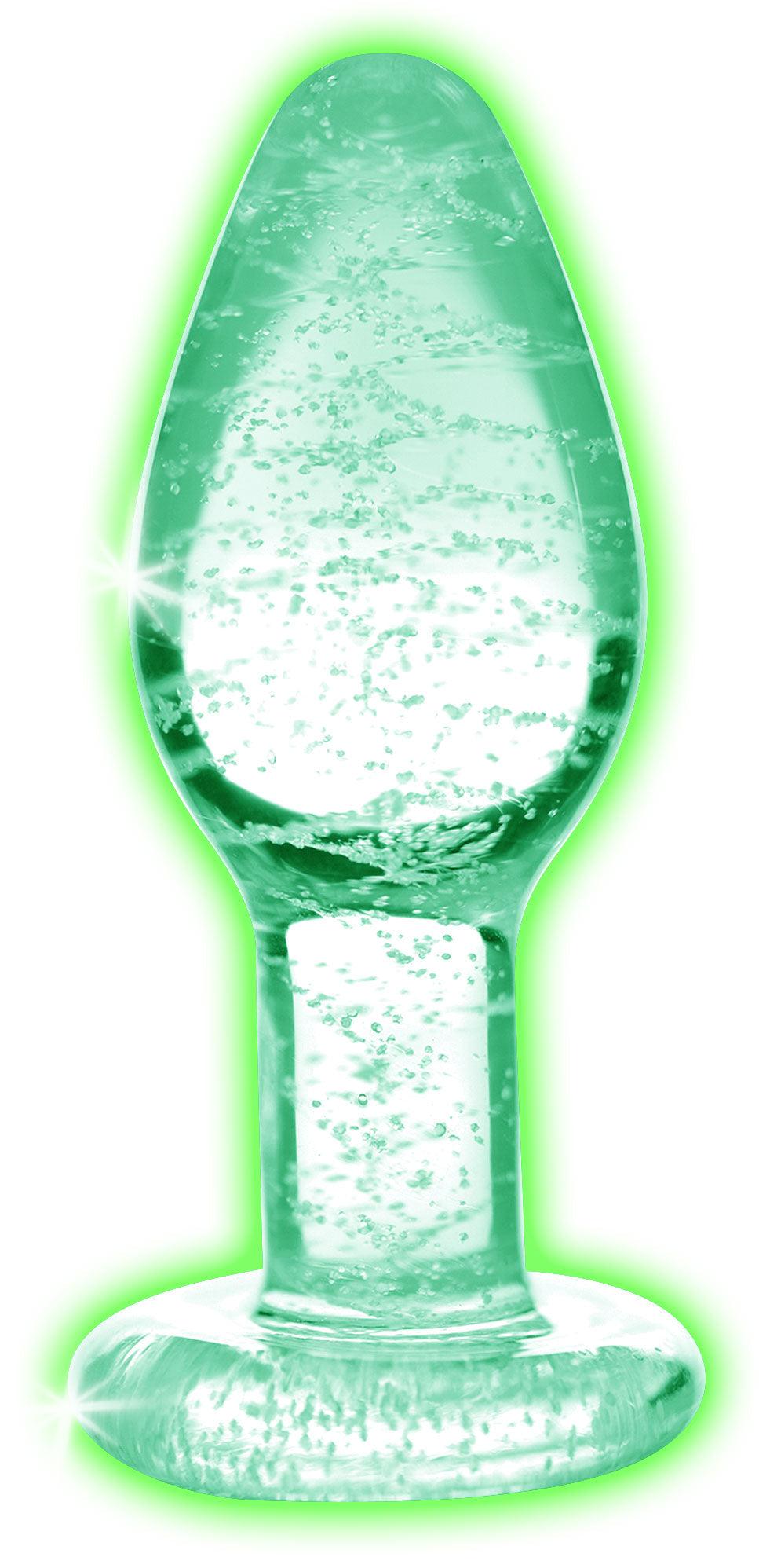 Glow-In-The-Dark Glass Anal Plug - Large