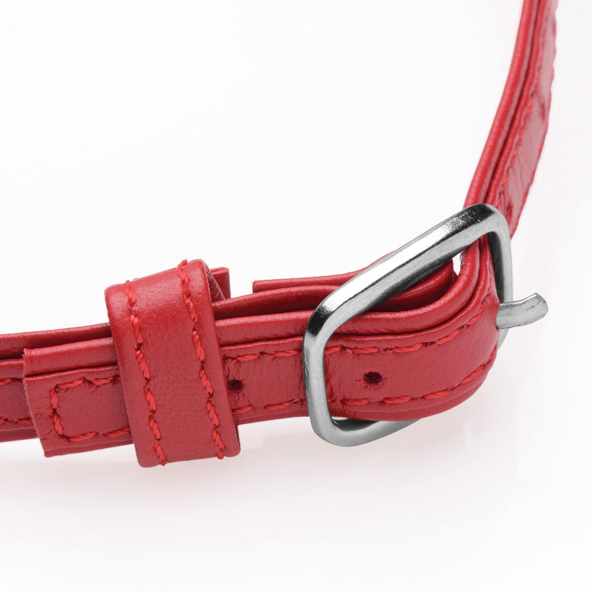 Heart Lock Leather Choker with Lock and Key