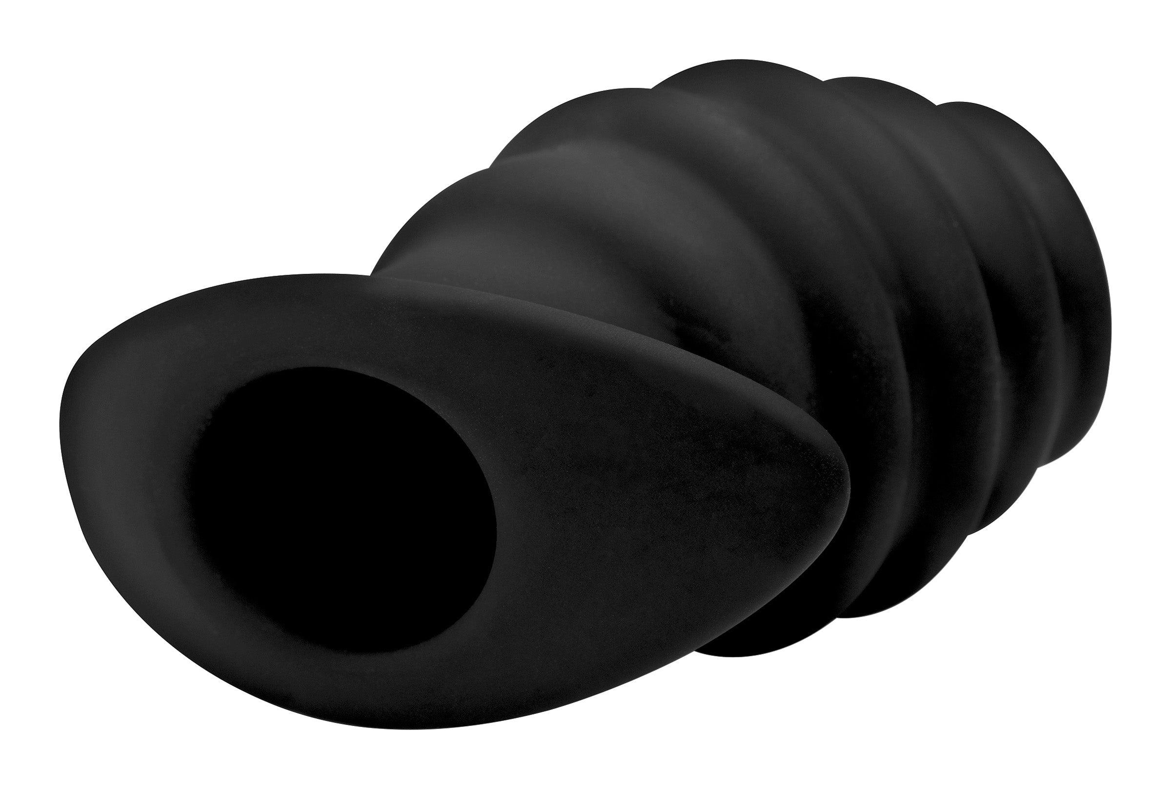 Hive Ass Tunnel Silicone Ribbed Hollow Anal Plug - Small