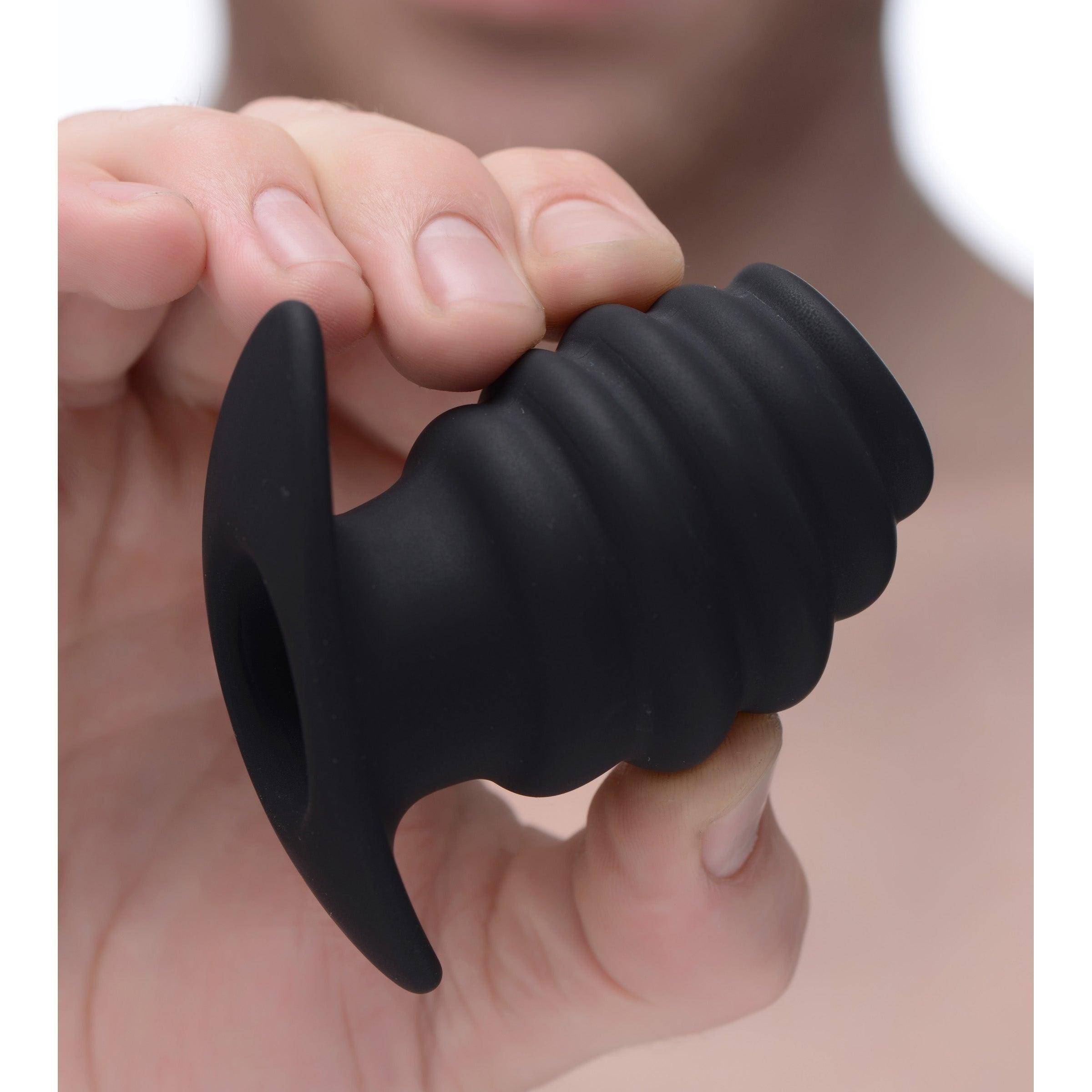 Hive Ass Tunnel Silicone Ribbed Hollow Anal Plug - Small