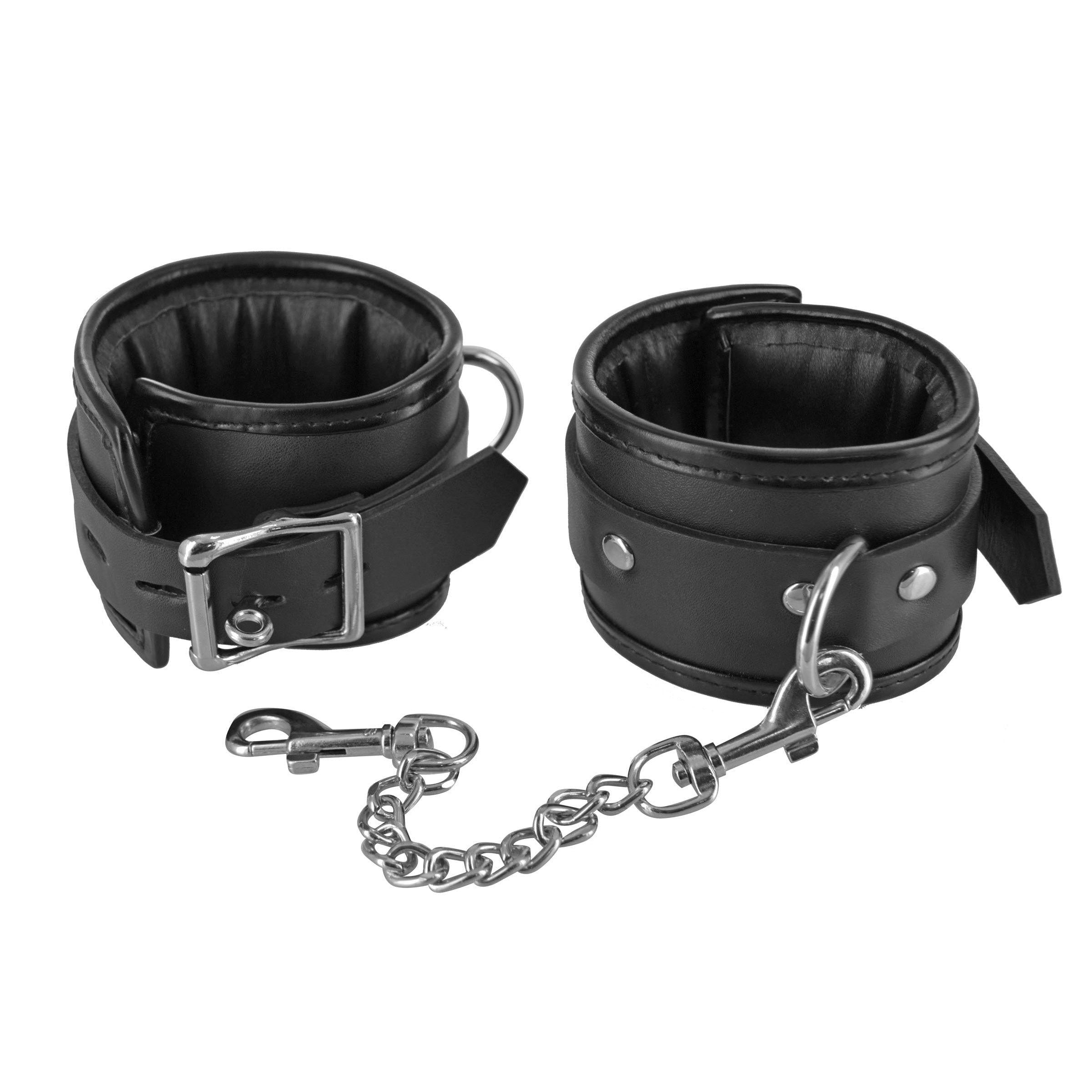 Locking Padded Wrist Cuffs with Chain