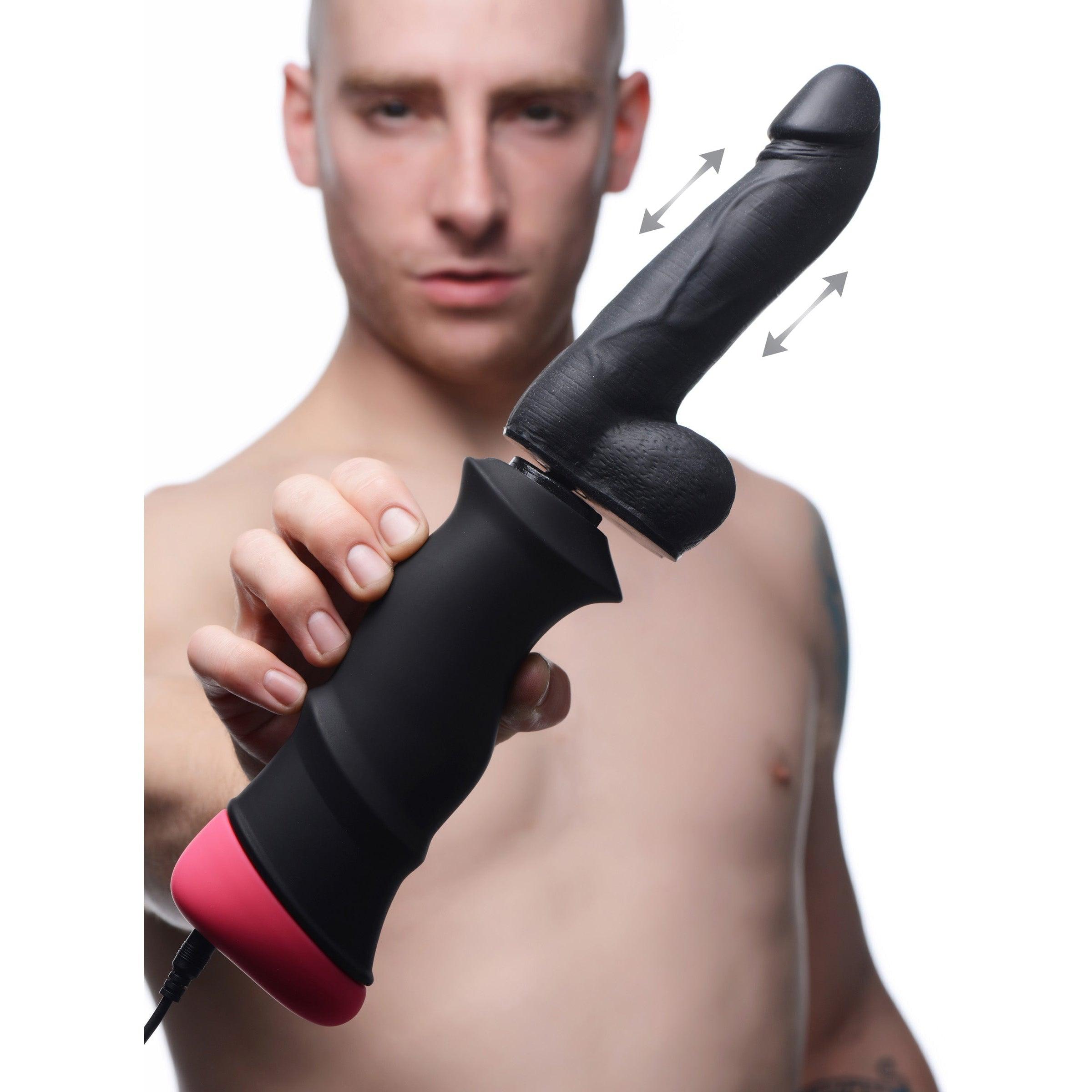 Mega-Pounder Hand-held Thrusting Silicone Dildo