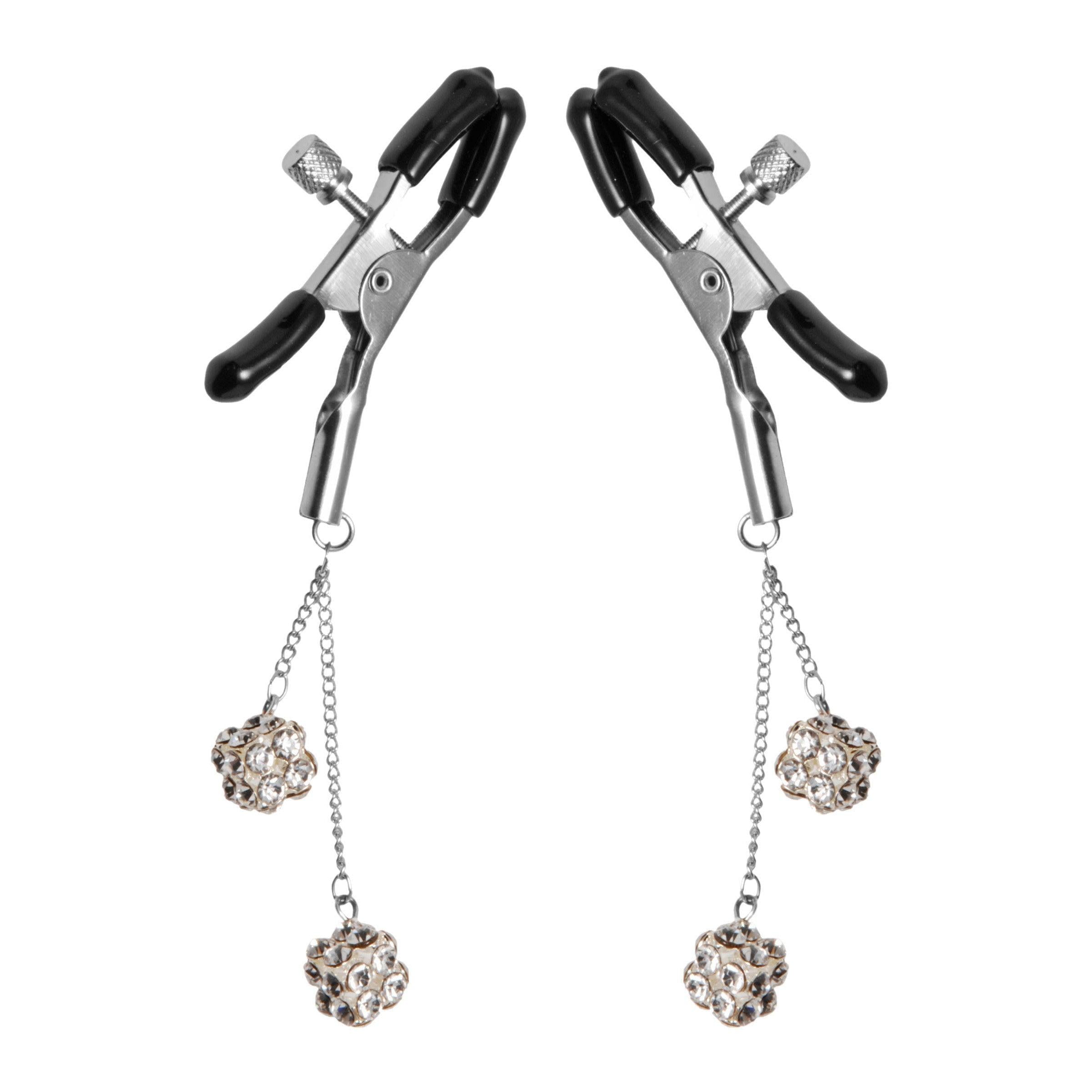 Ornament Adjustable Nipple Clamps with Jewel Accents