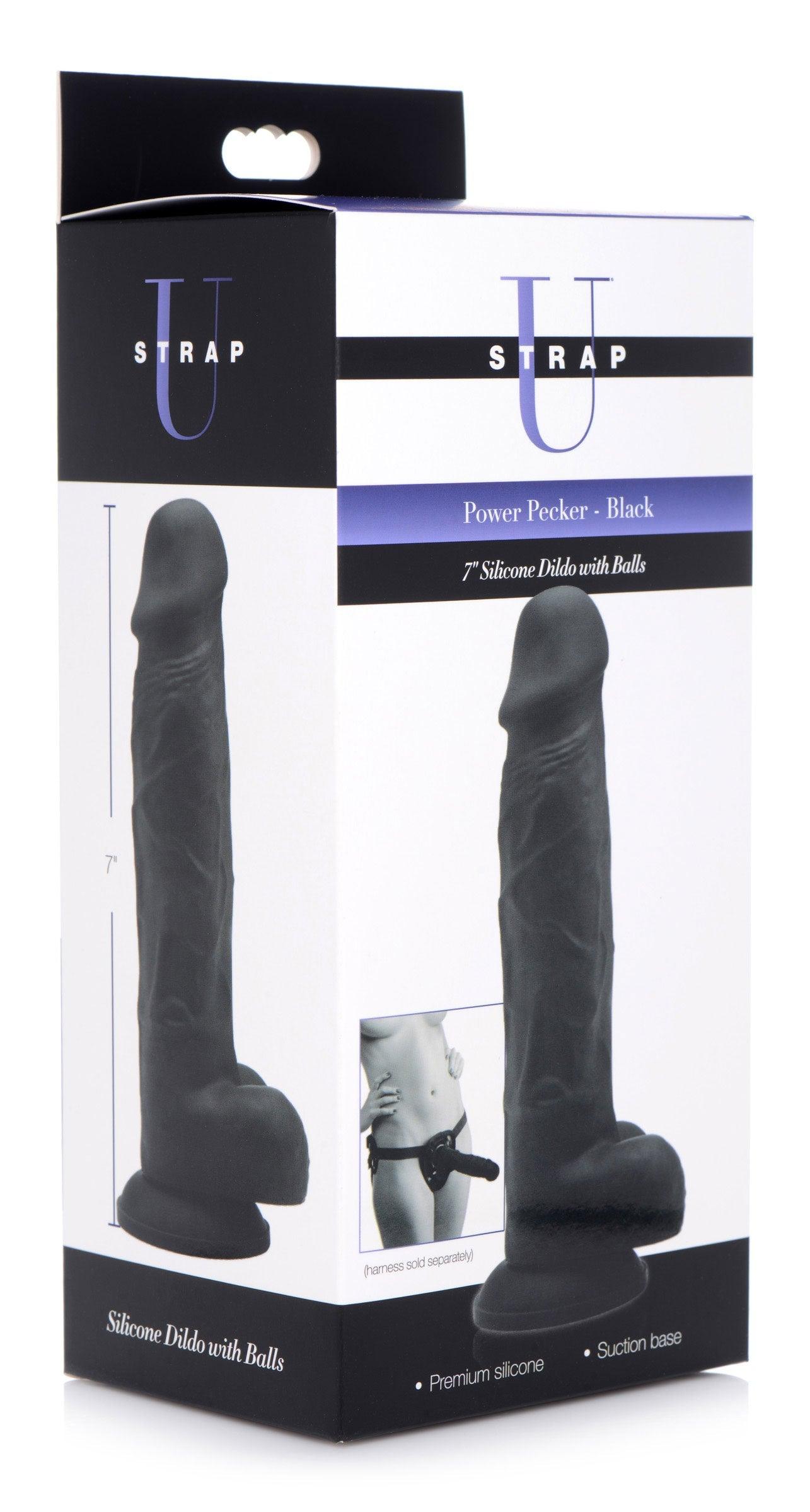 Power Pecker 7 Inch Silicone Dildo with Balls