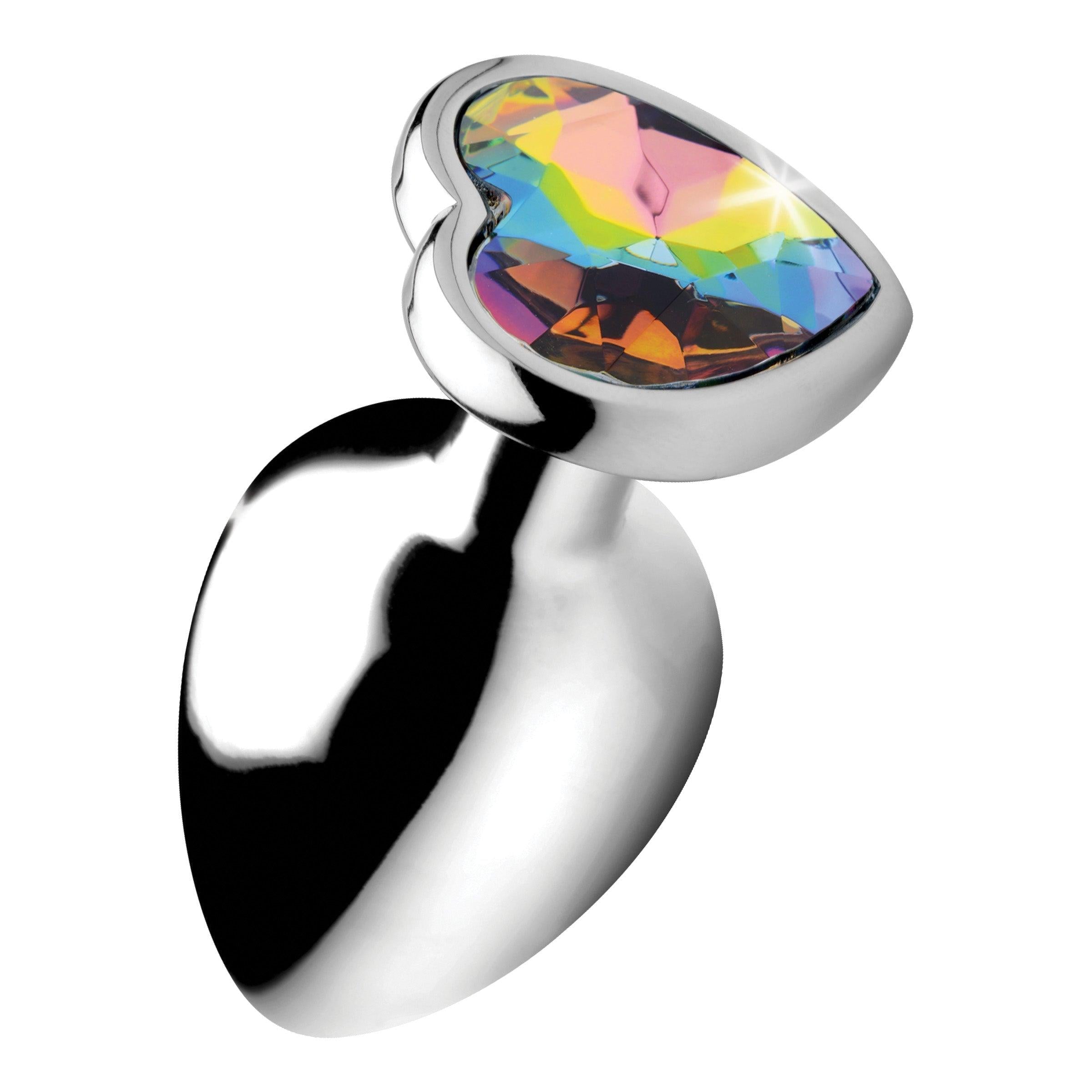 Rainbow Prism Heart Anal Plug - Large