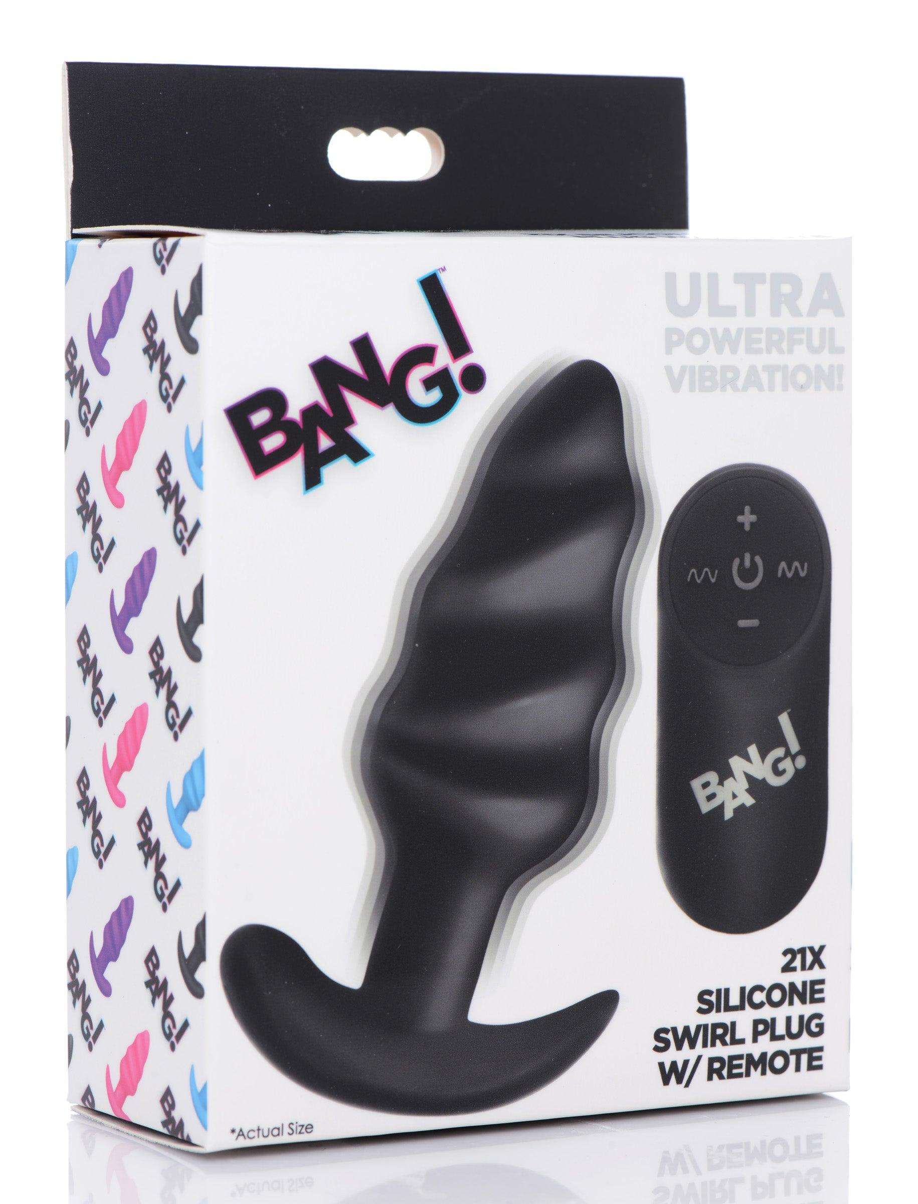 Remote Control 21X Vibrating Silicone Swirl Butt Plug