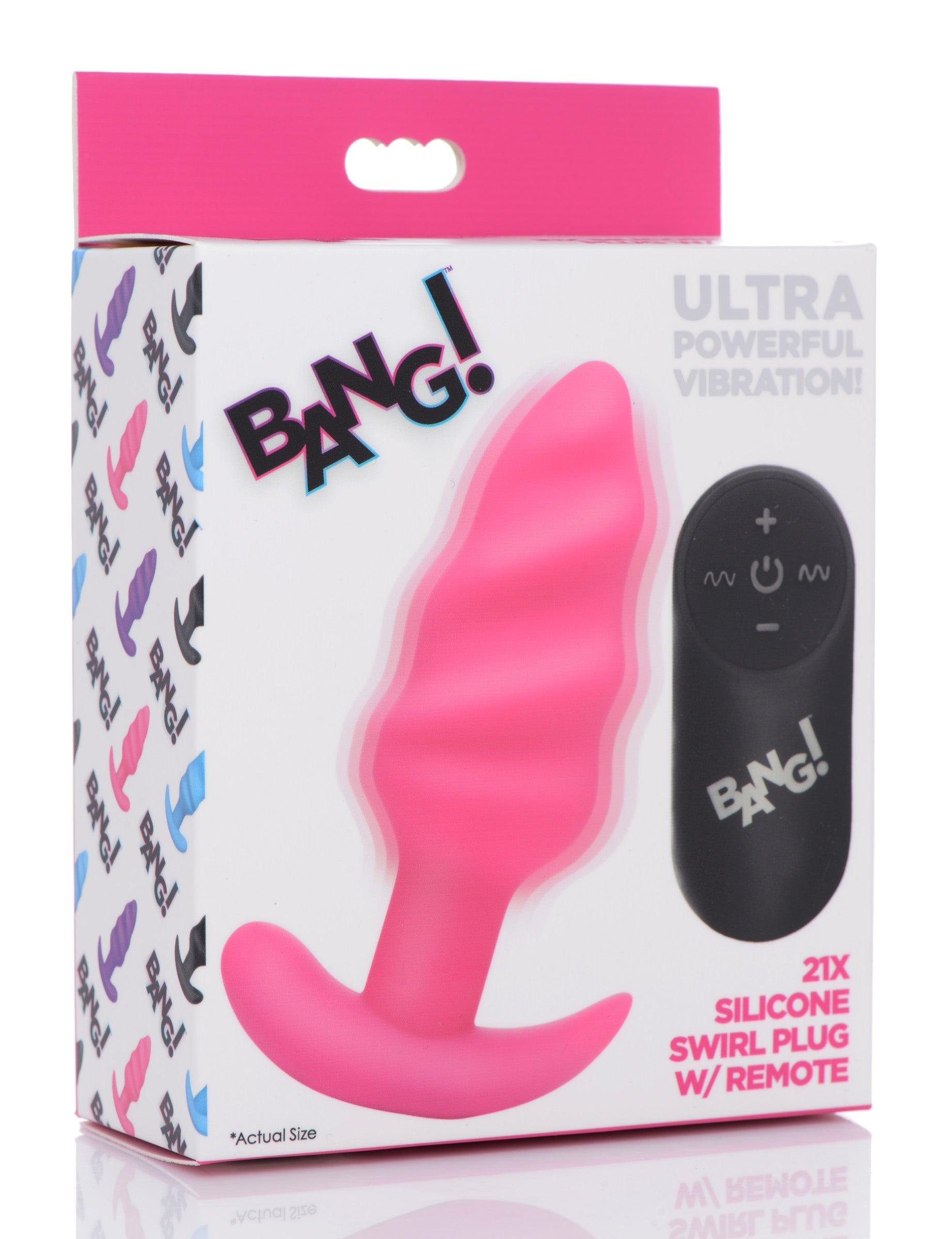 Remote Control 21X Vibrating Silicone Swirl Butt Plug