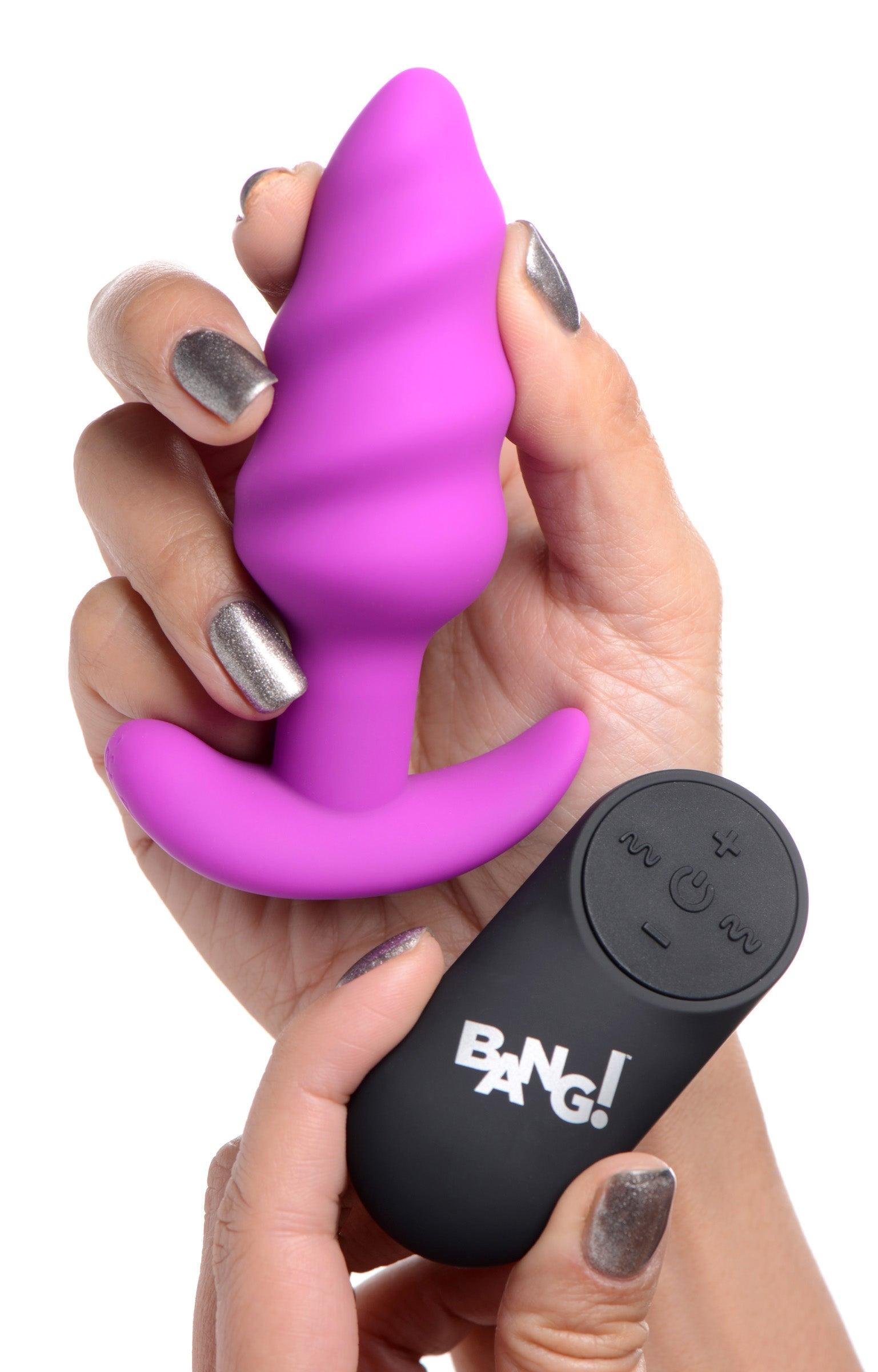 Remote Control 21X Vibrating Silicone Swirl Butt Plug