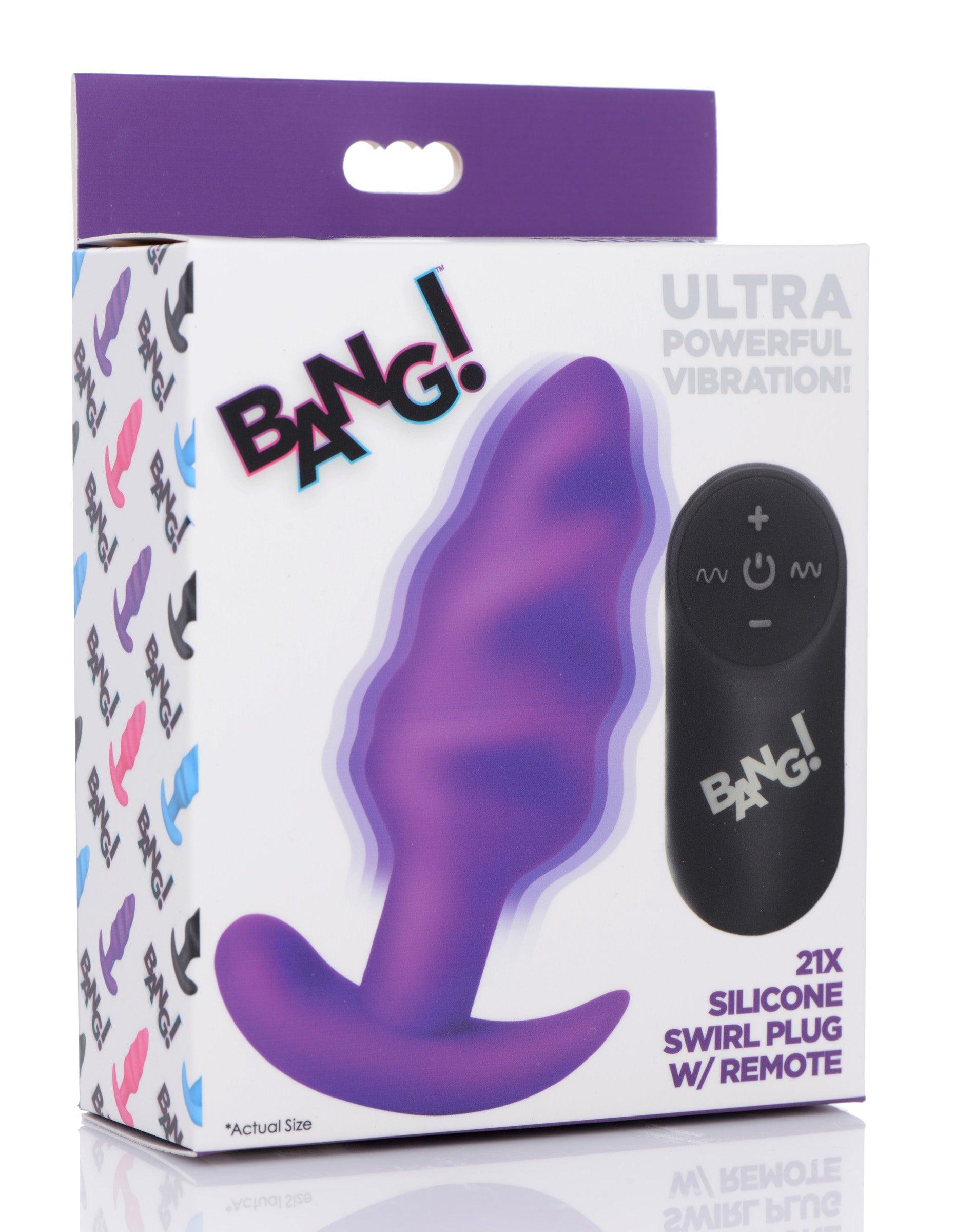 Remote Control 21X Vibrating Silicone Swirl Butt Plug