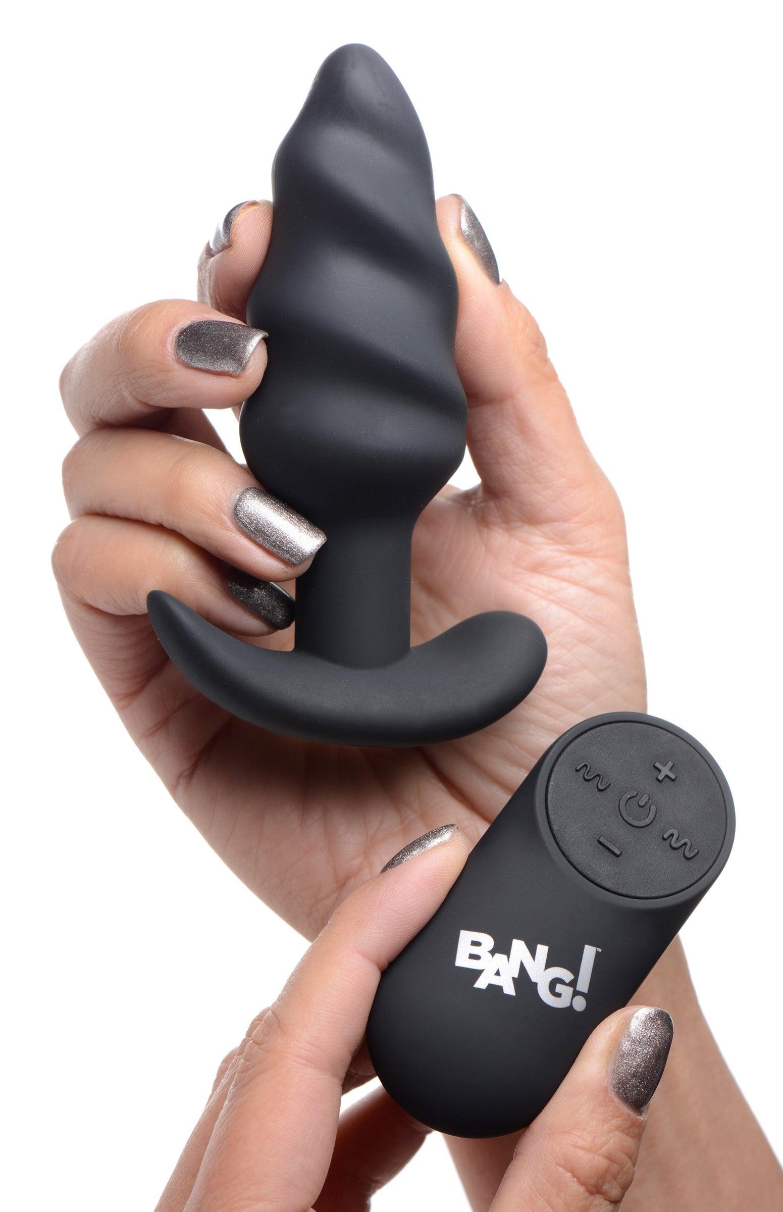 Remote Control 21X Vibrating Silicone Swirl Butt Plug