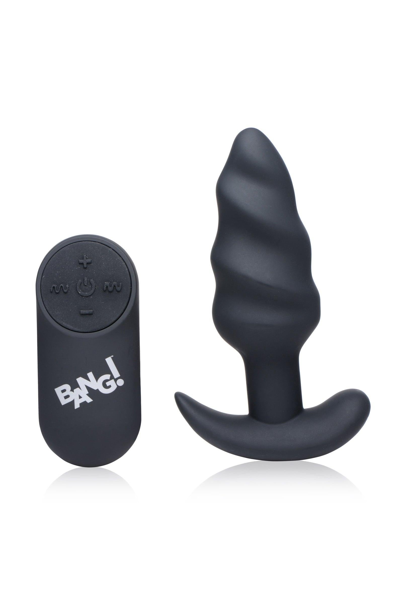 Remote Control 21X Vibrating Silicone Swirl Butt Plug