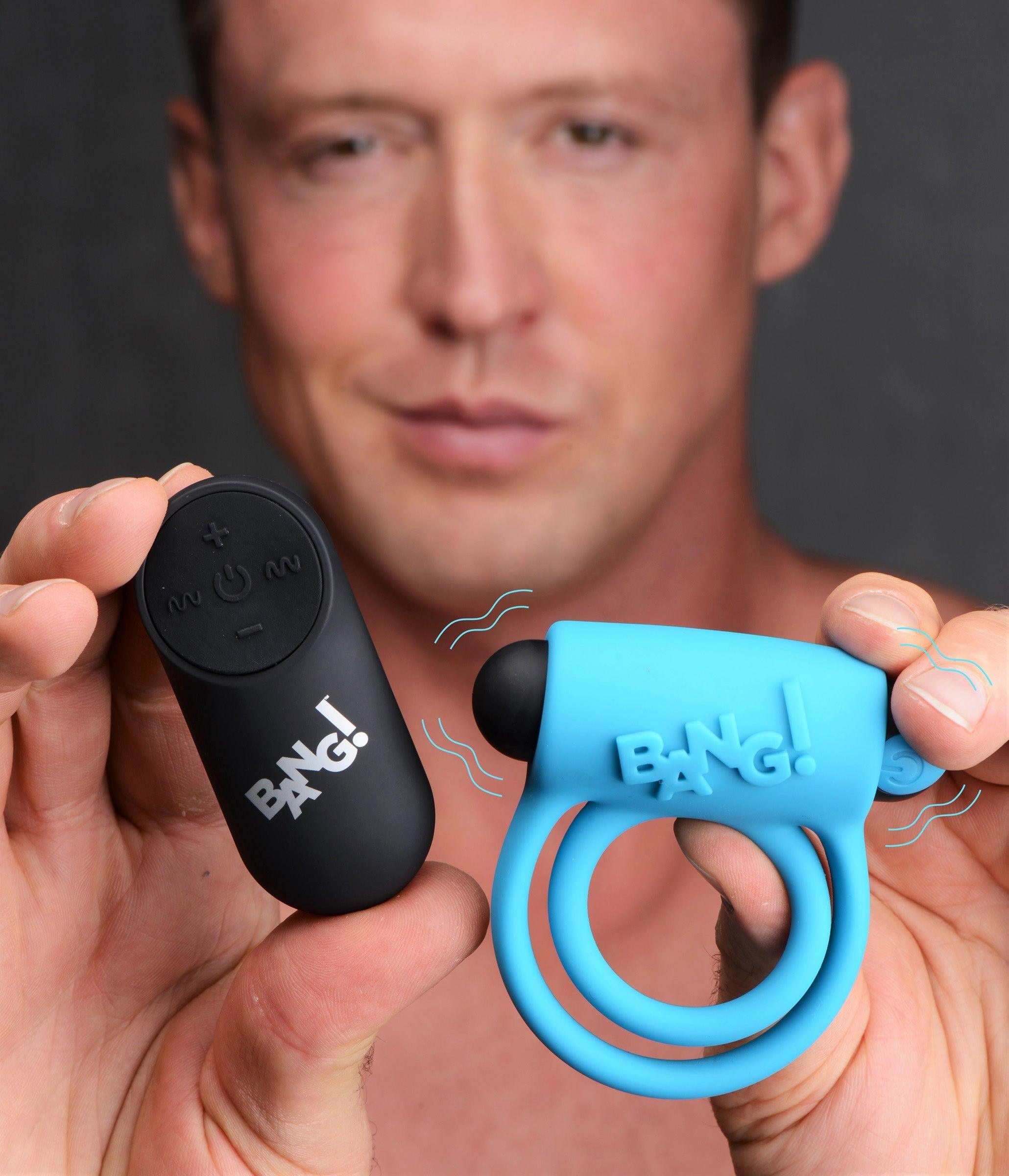 Remote Control 28X Vibrating Cock Ring and Bullet