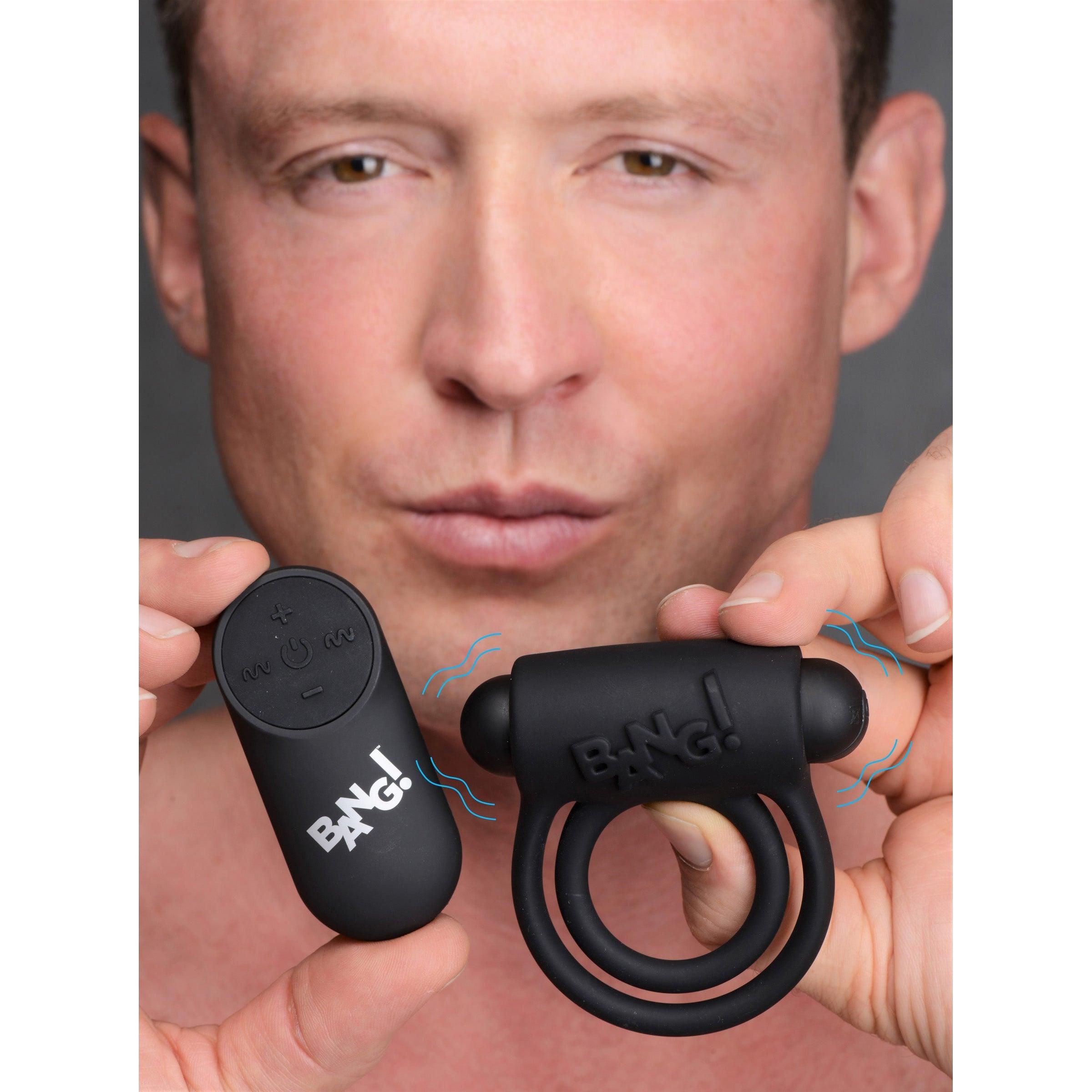 Remote Control 28X Vibrating Cock Ring and Bullet