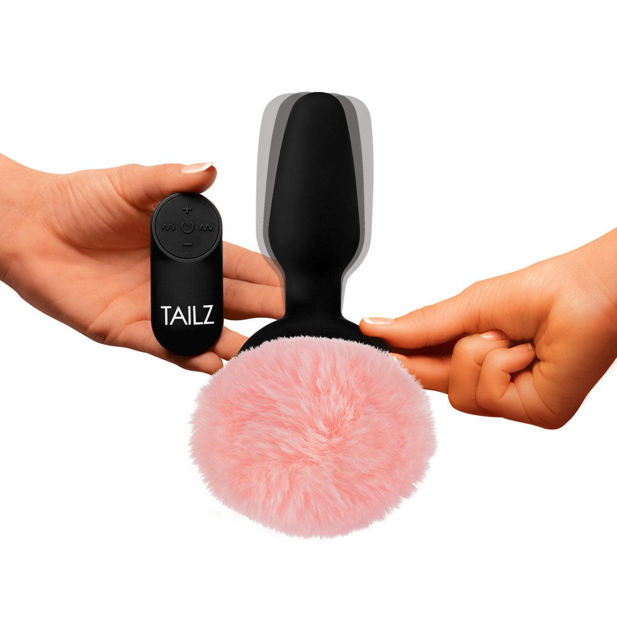 Remote Control Vibrating Bunny Tail Anal Plug