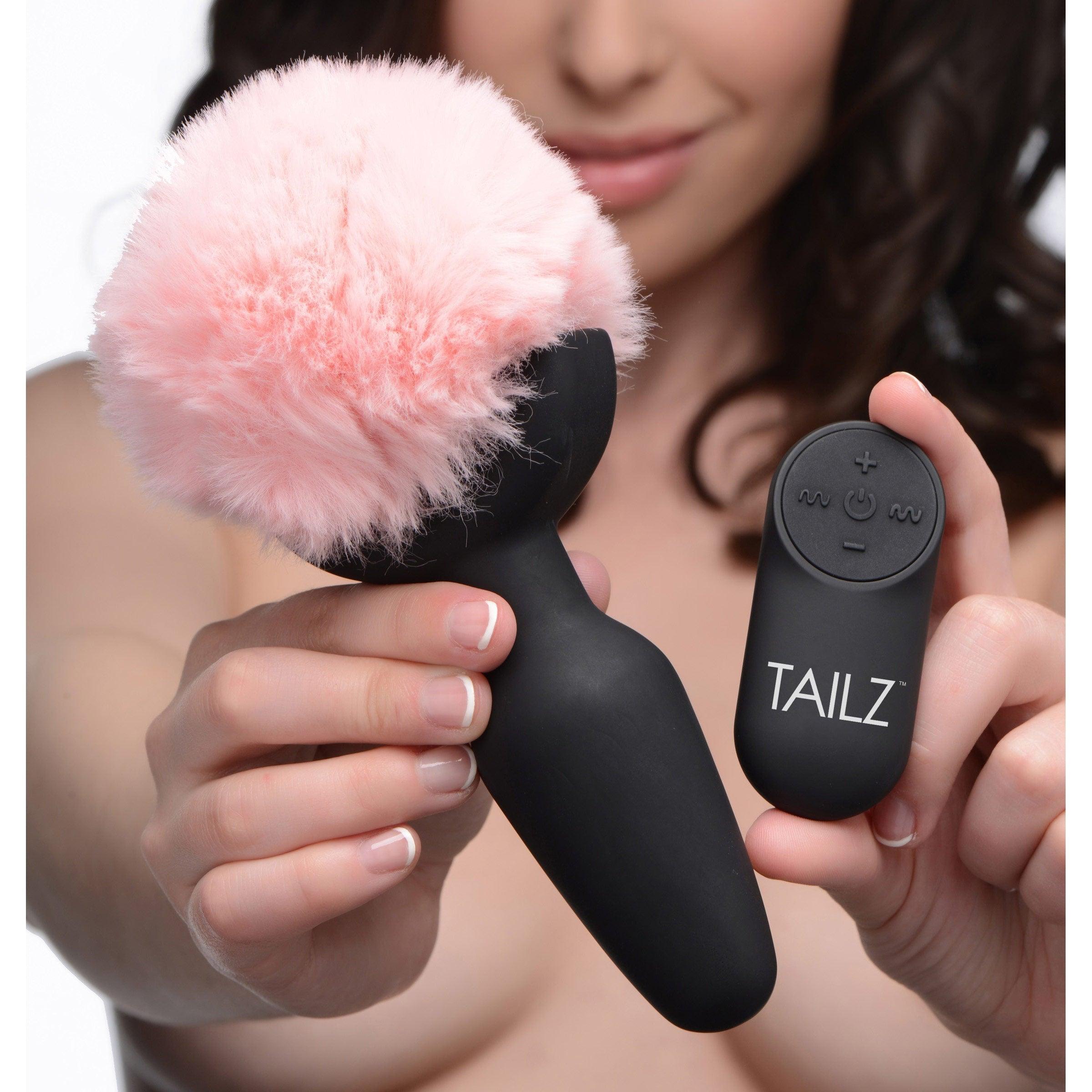 Remote Control Vibrating Bunny Tail Anal Plug