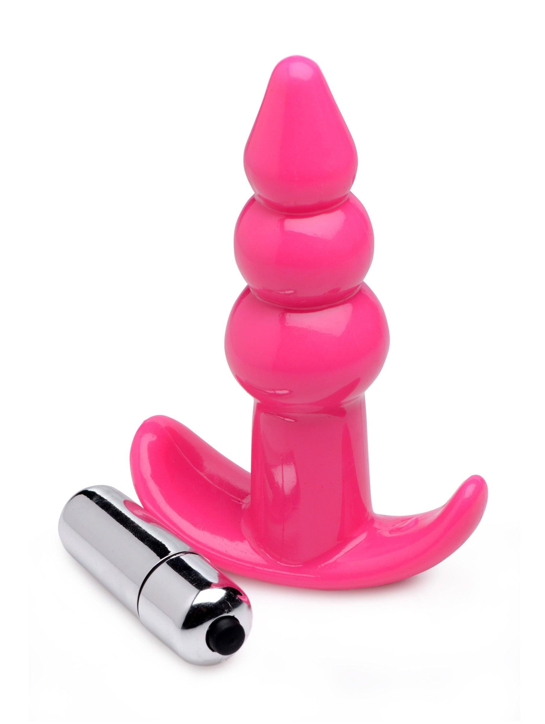 Ribbed Vibrating Butt Plug