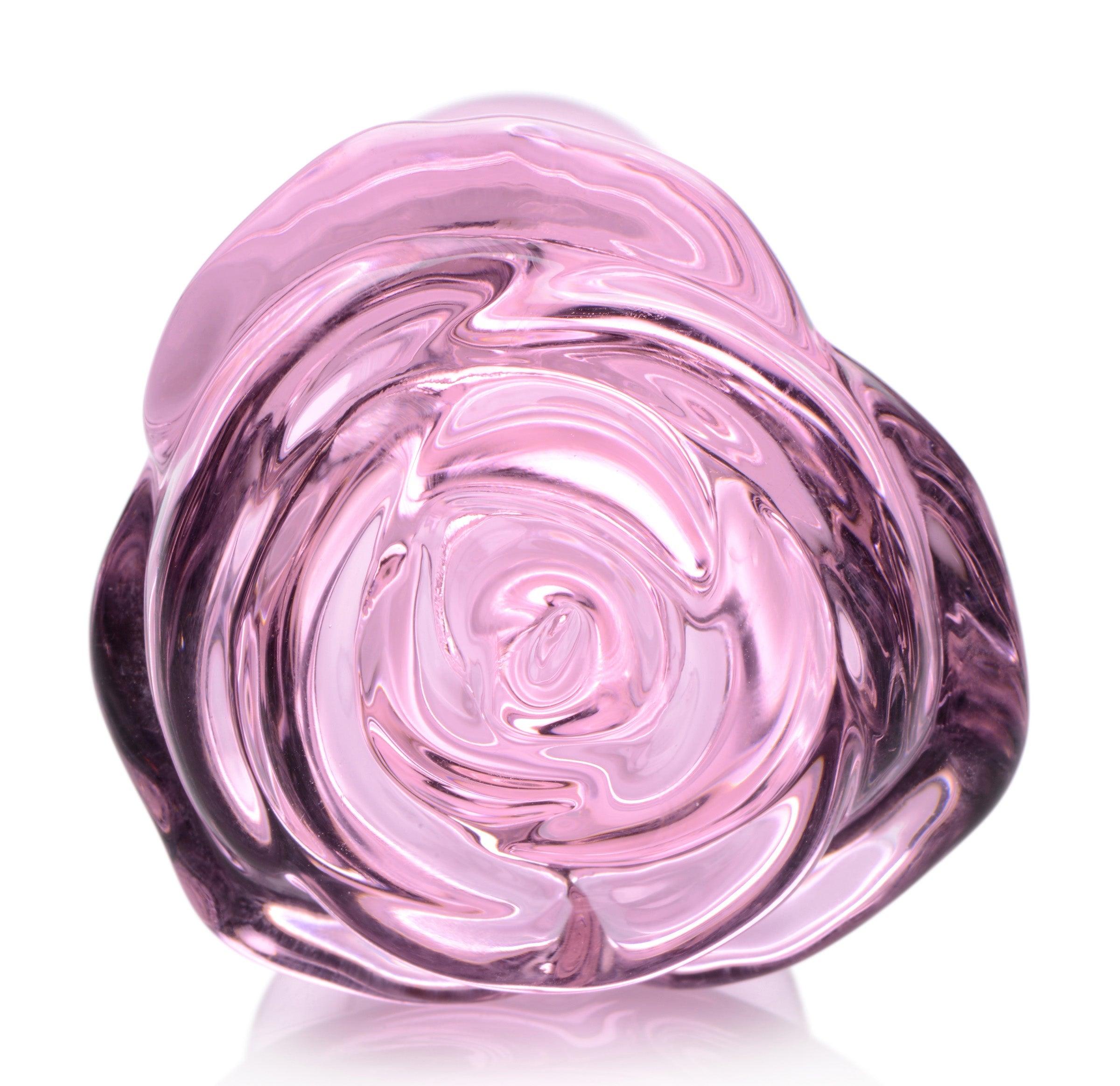 Rose Glass Anal Plug - Large