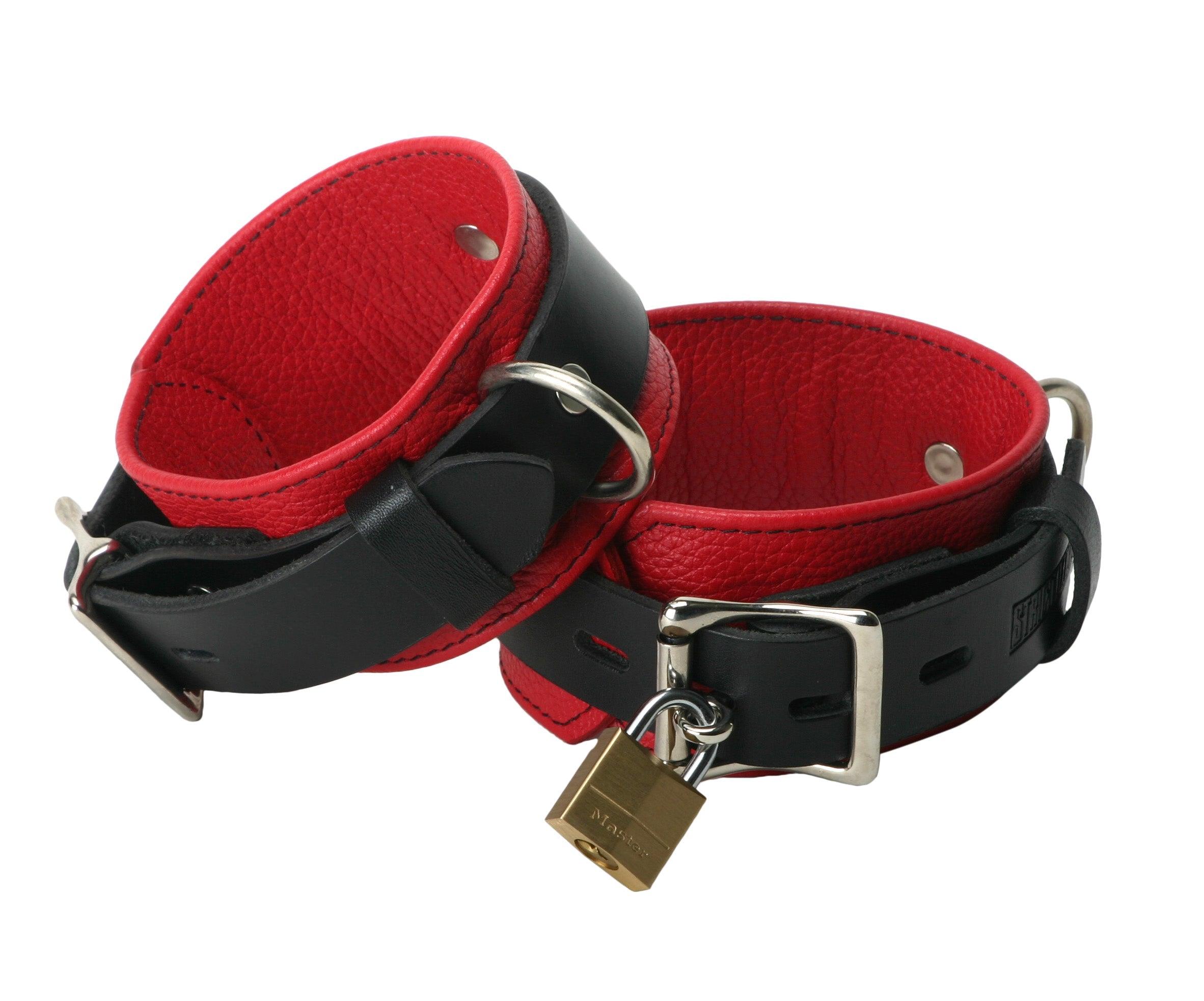 Strict Leather Deluxe Black and Locking Wrist Cuffs