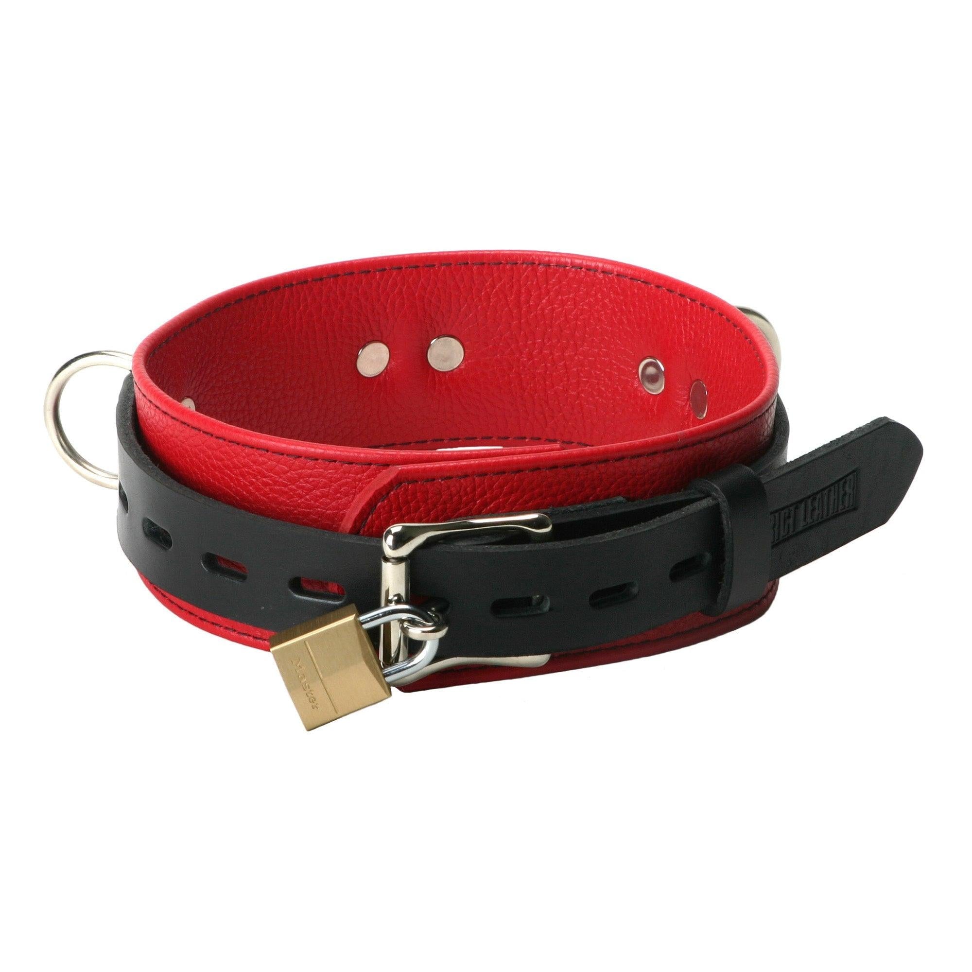 Strict Leather Deluxe and Black Locking Collar