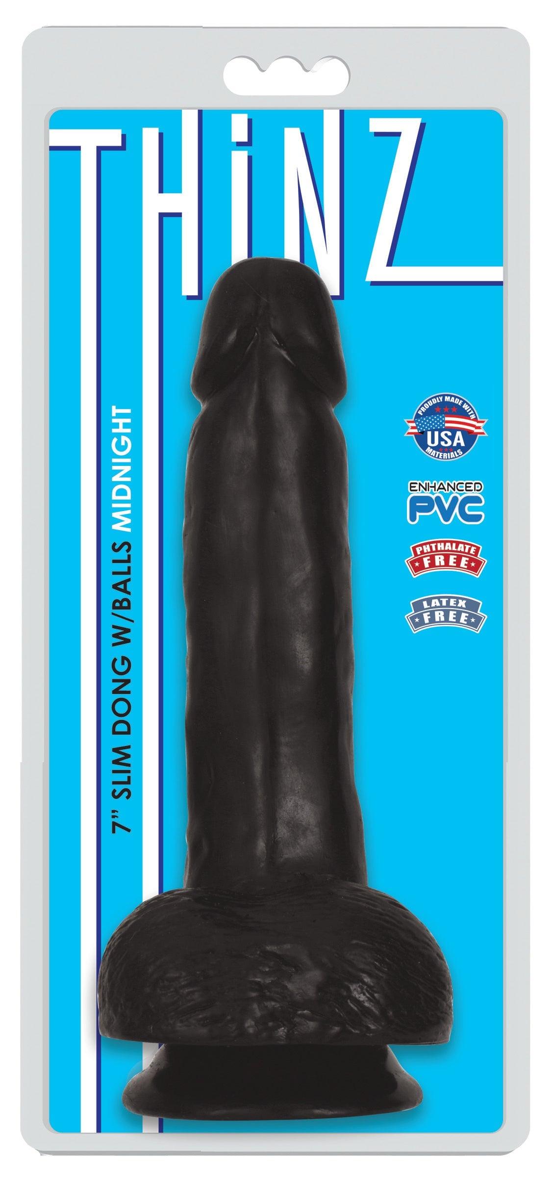 Thinz 7 Inch Slim Dildo with Balls - Light