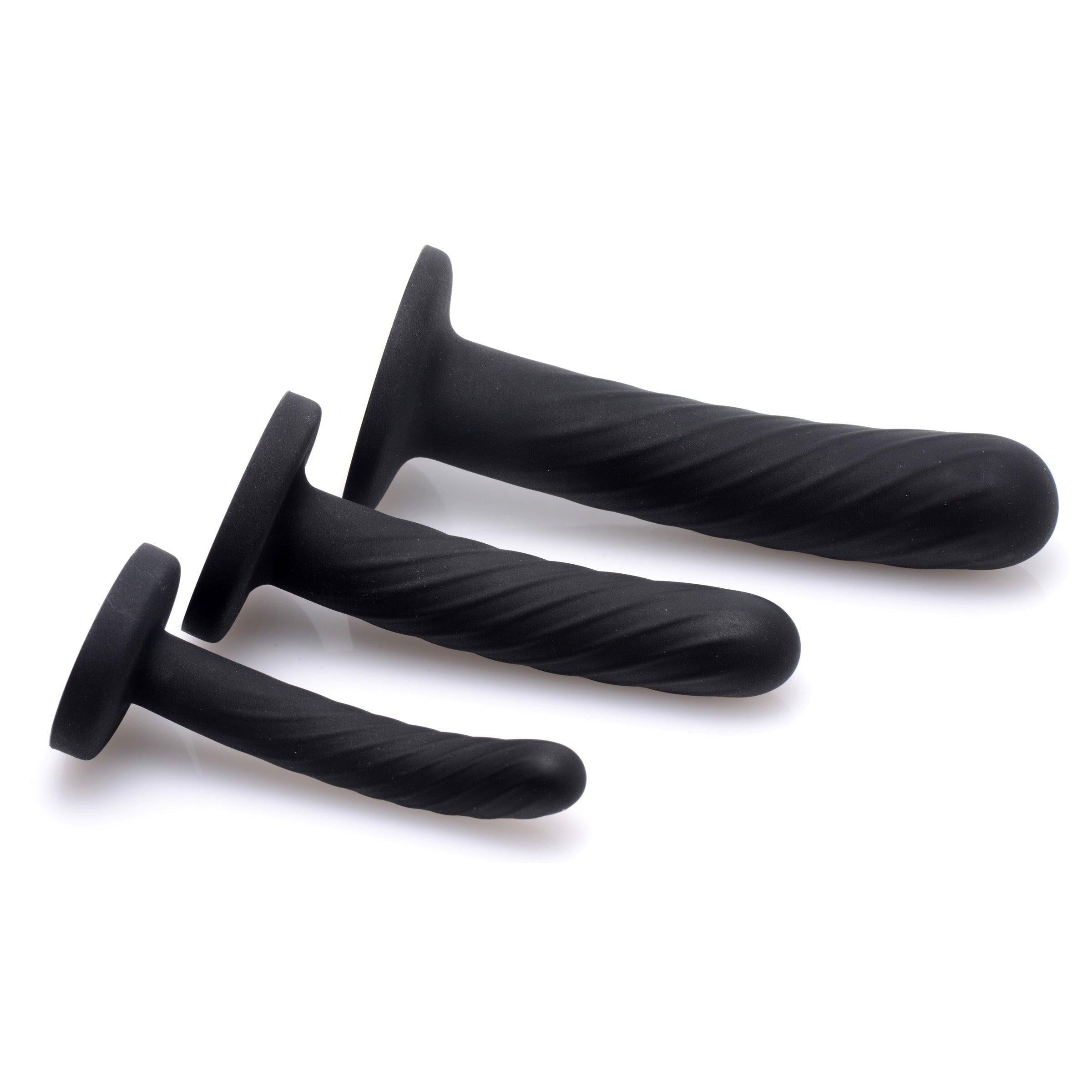 Trinity Strap-On Silicone 3 Piece Dildo Set