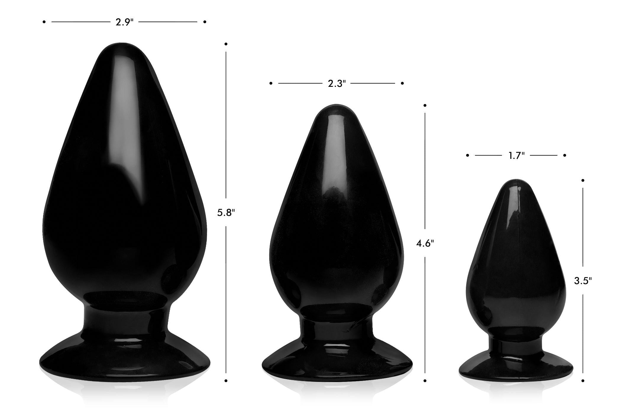 Triple Cones 3 Piece Anal Plug Set